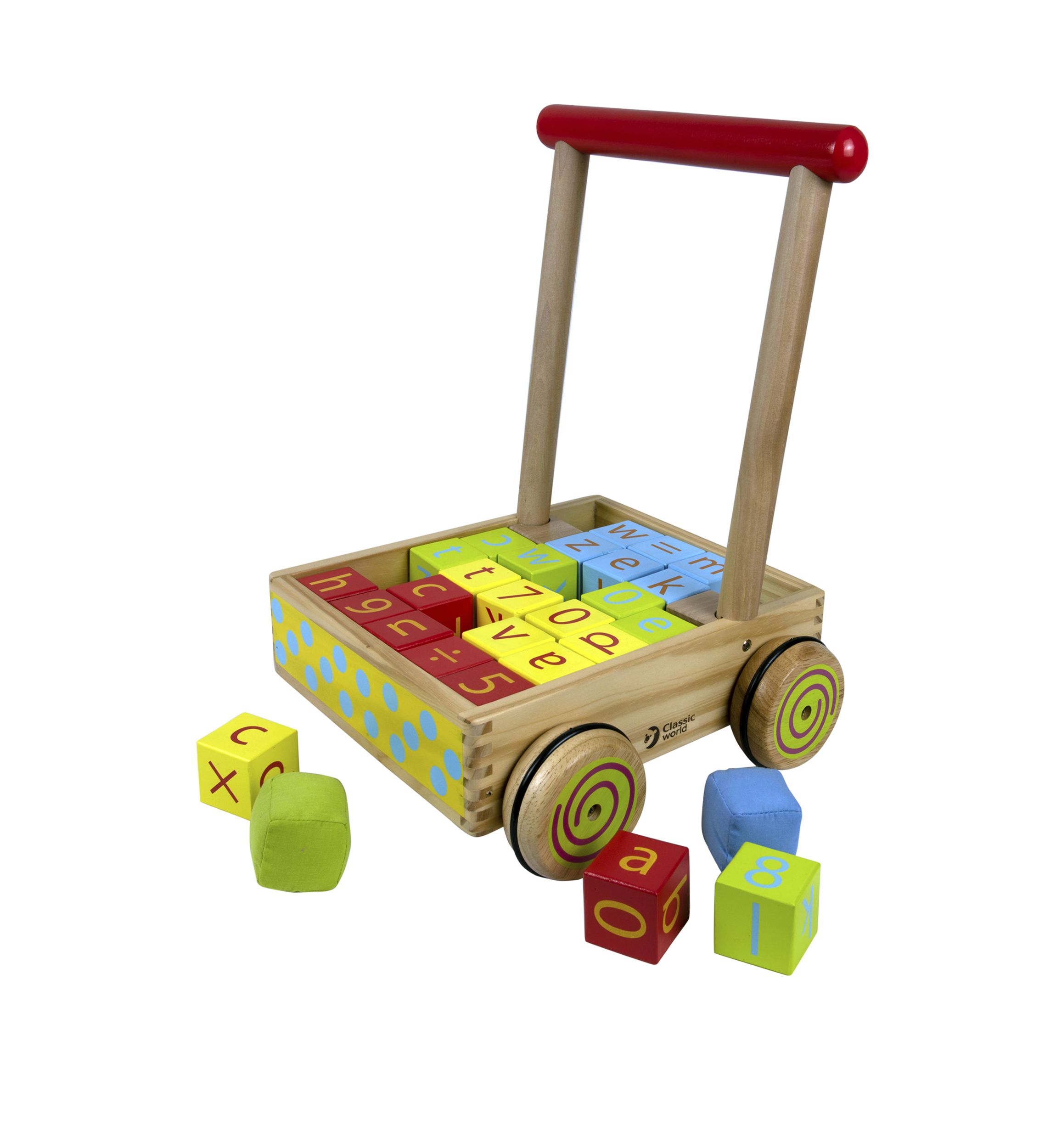 Wood Baby Walker with Blocks
