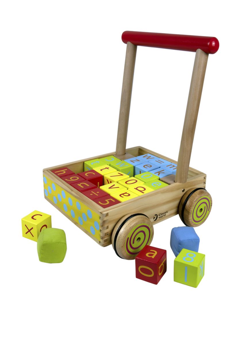 Wood Baby Walker with Blocks