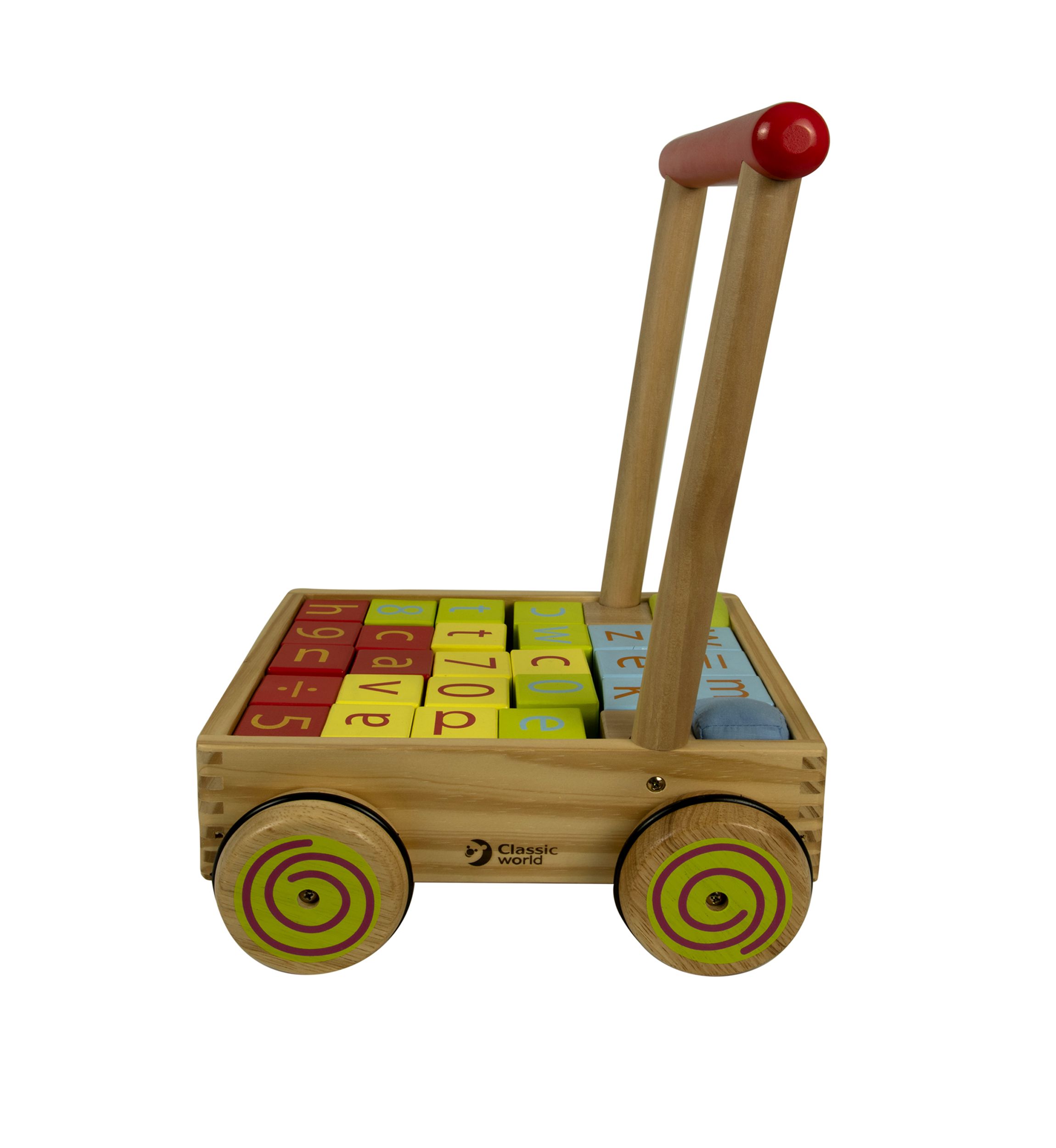 Wood Baby Walker with Blocks