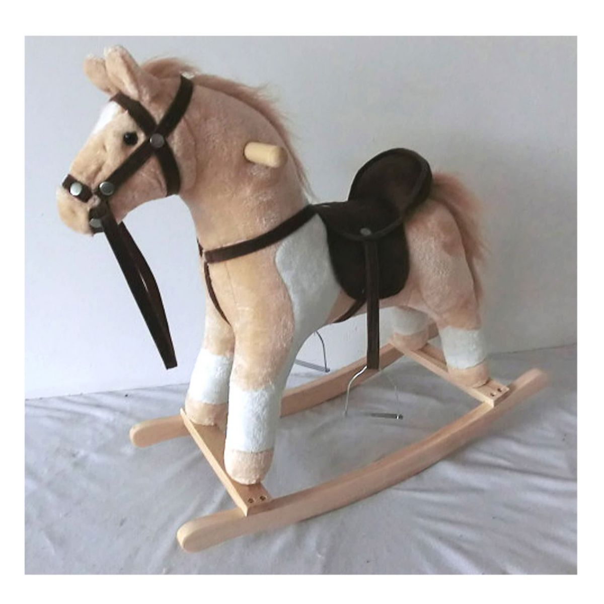 Beige & White Rocking Horse With Sound