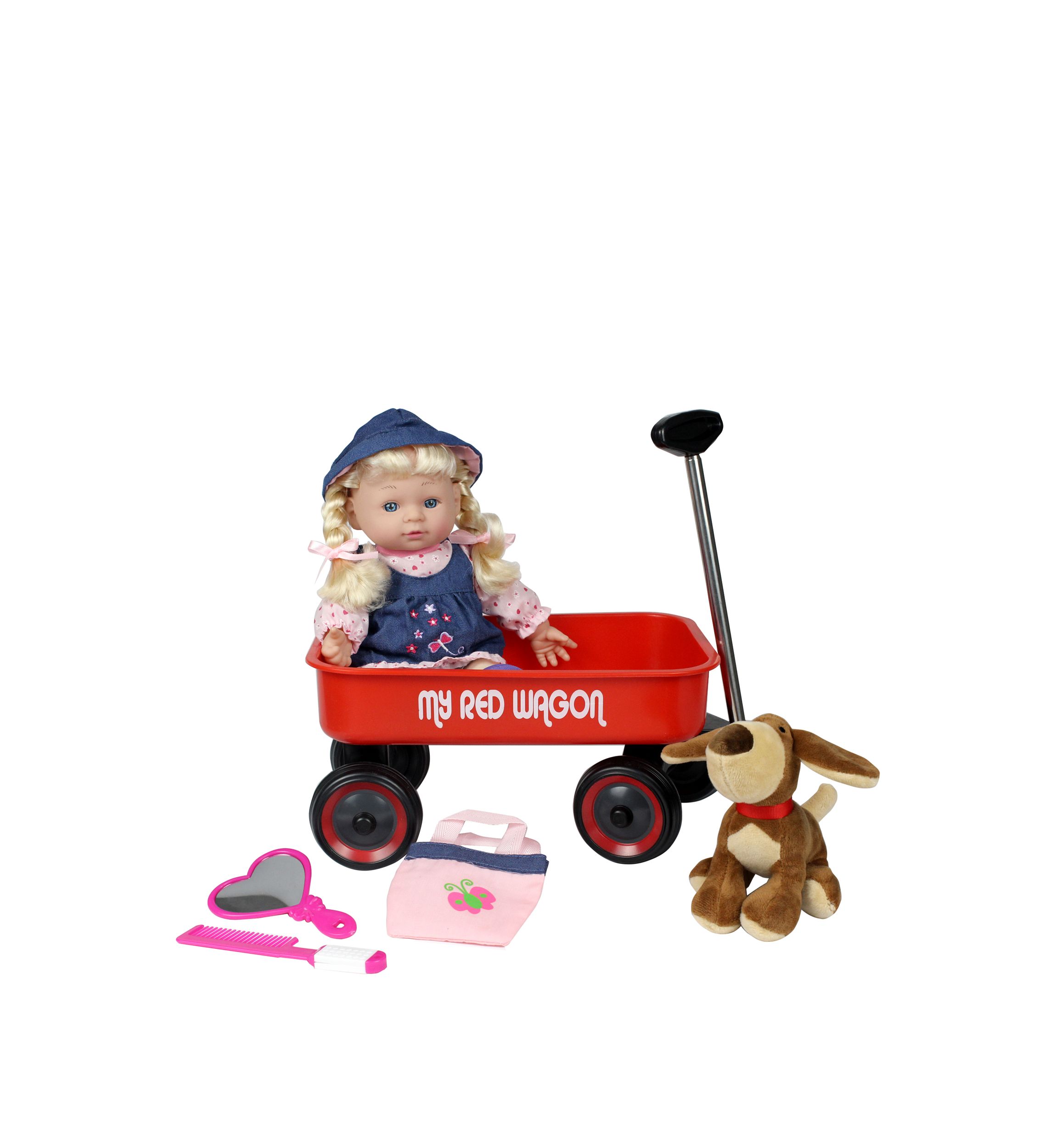 Blonde Baby Doll with Wagon and Accessories