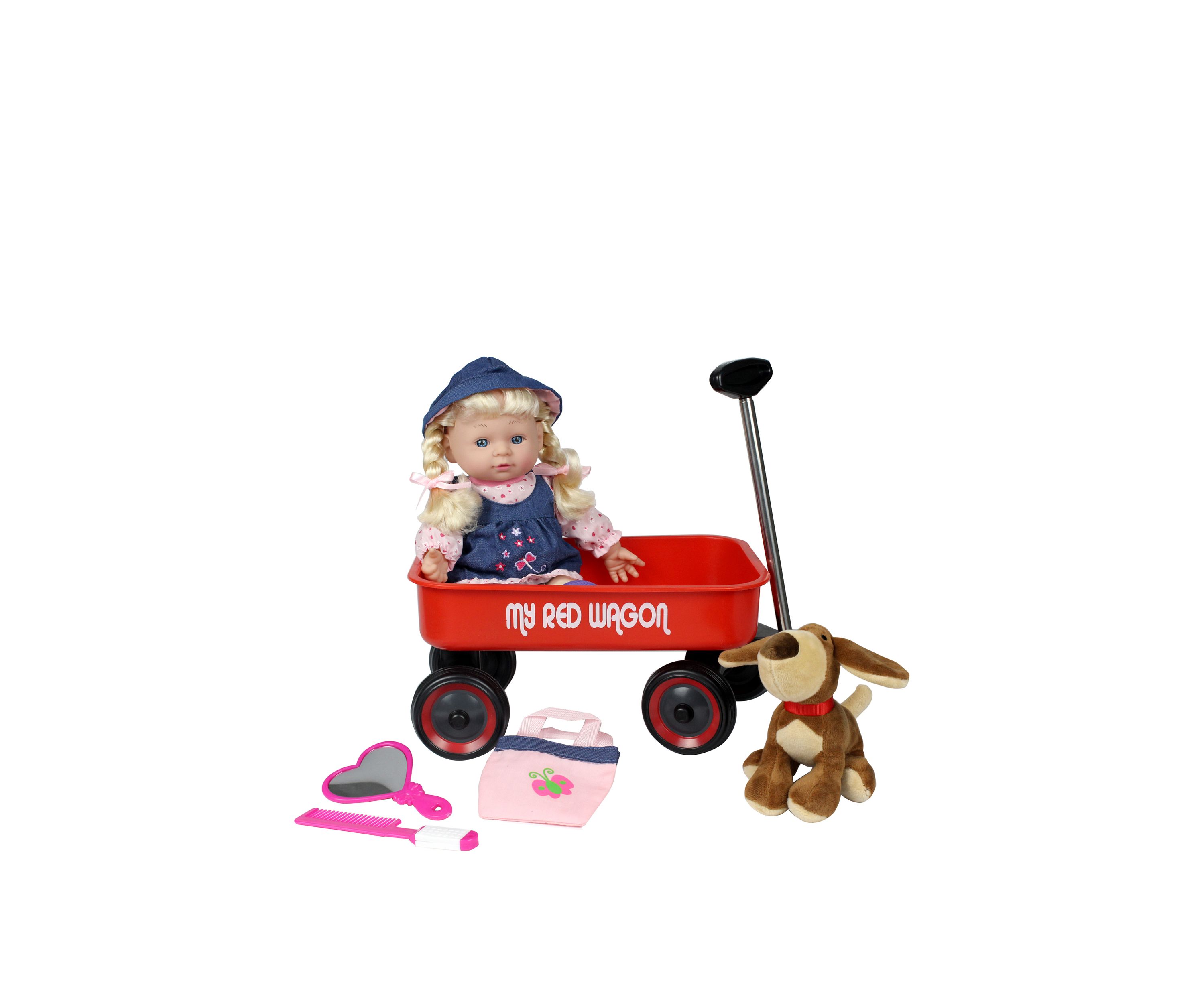 Blonde Baby Doll with Wagon and Accessories