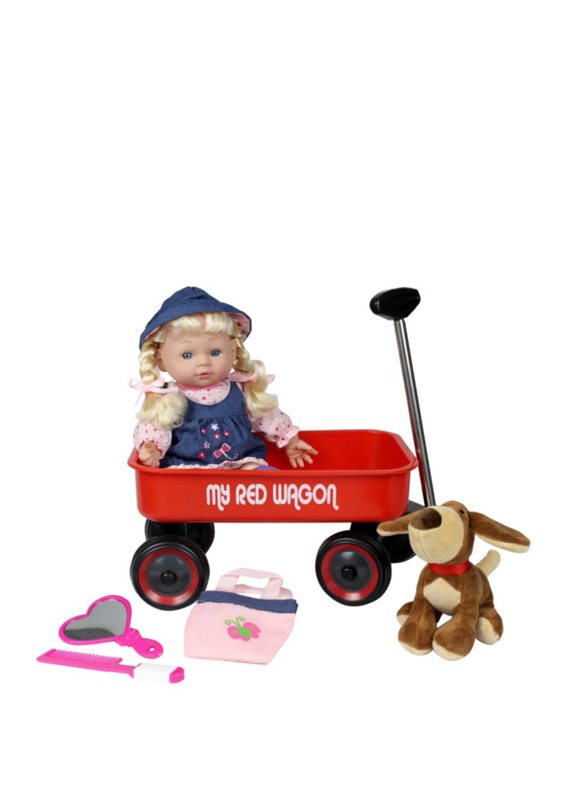 Blonde Baby Doll with Wagon and Accessories