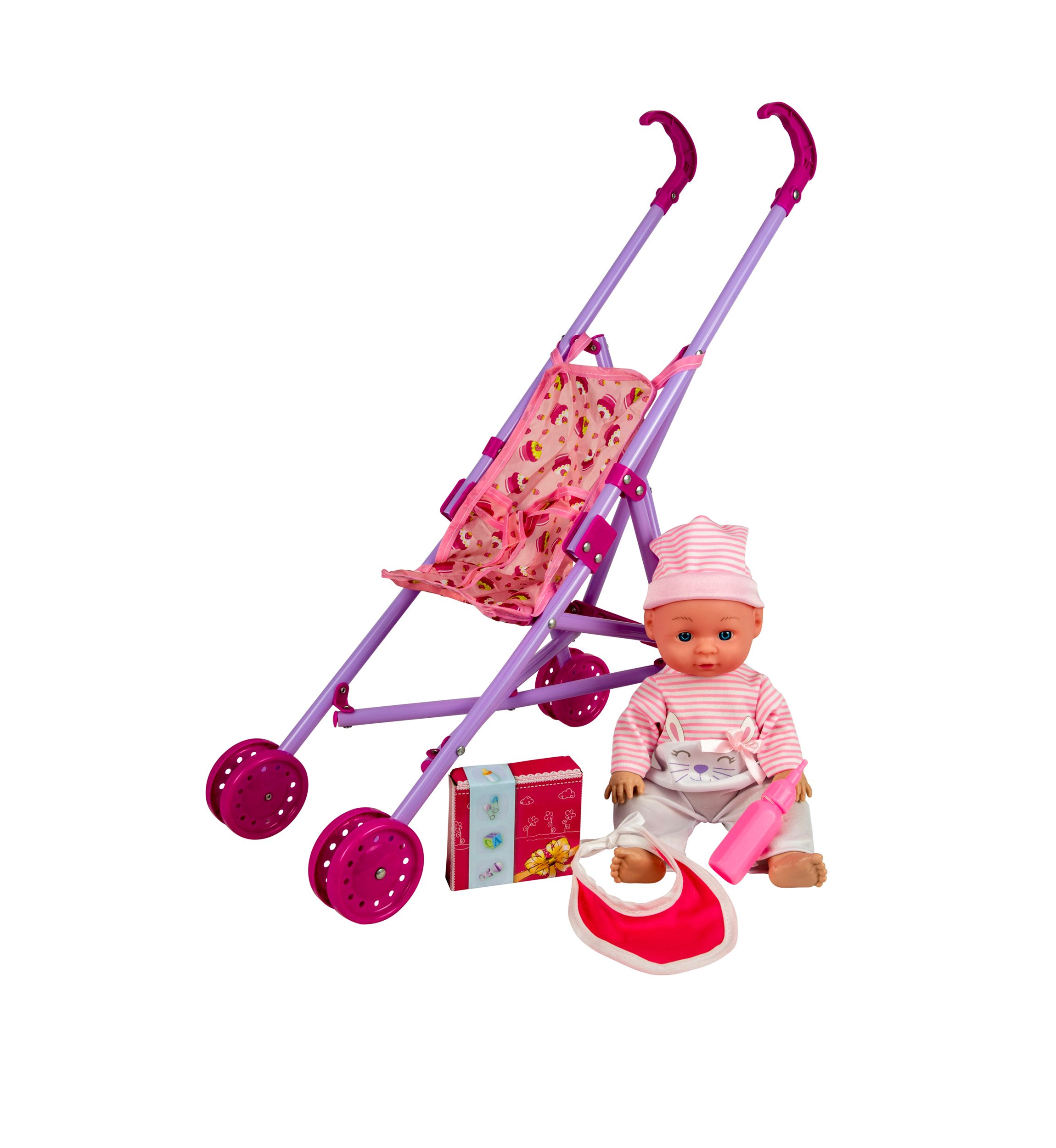 13 Inch Baby Doll with Stroller and Accessories