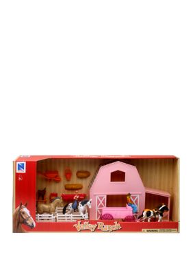 New Ray Valley Ranch Brown Barn Horse Set | belk