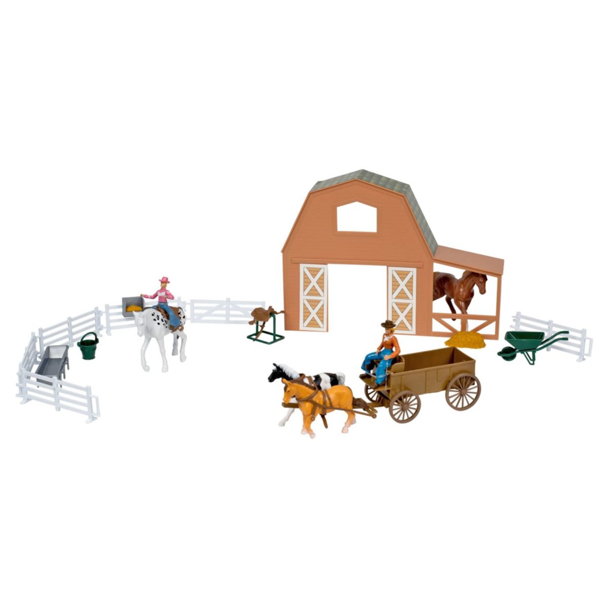 Valley Ranch Brown Barn Horse Set
