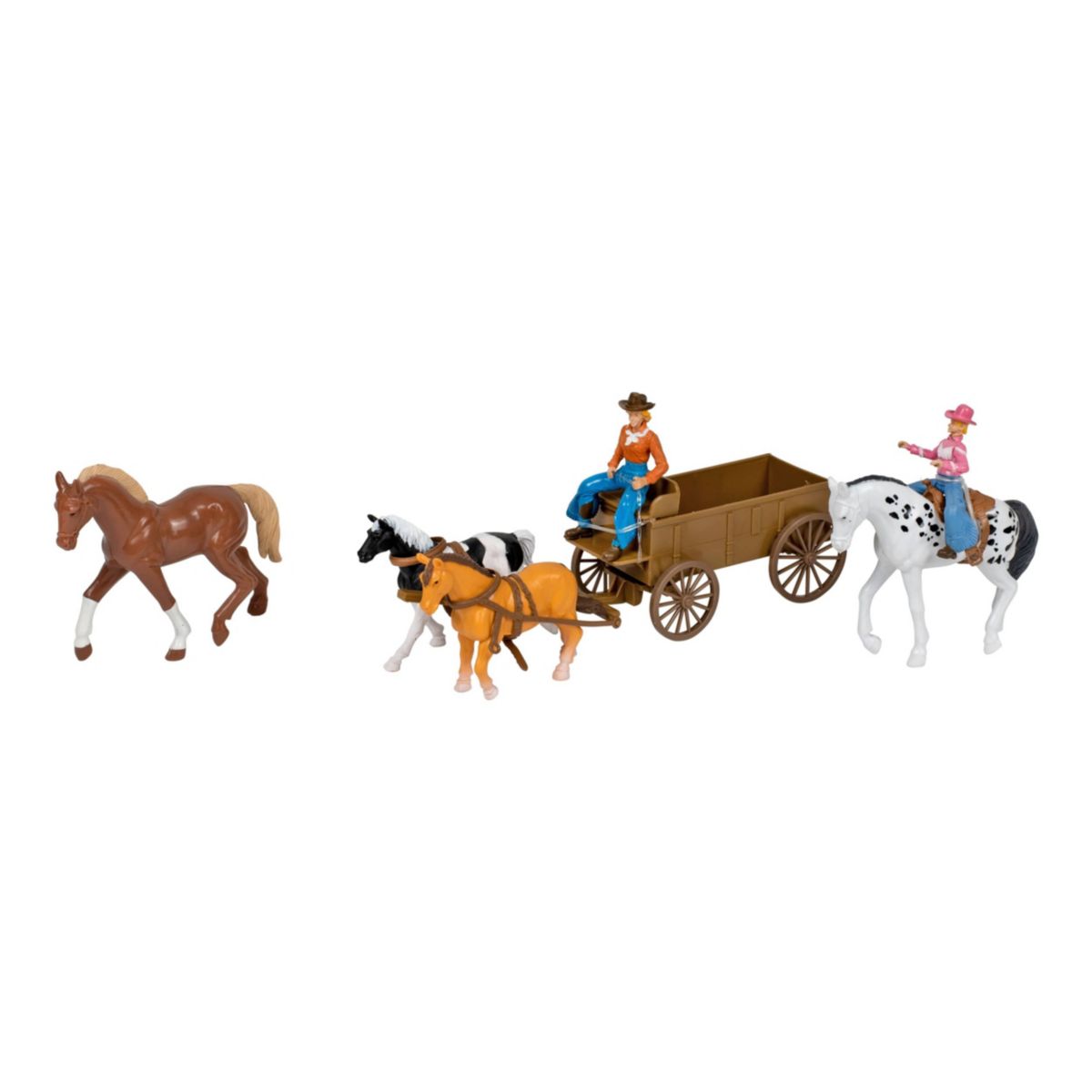 Valley Ranch Brown Barn Horse Set