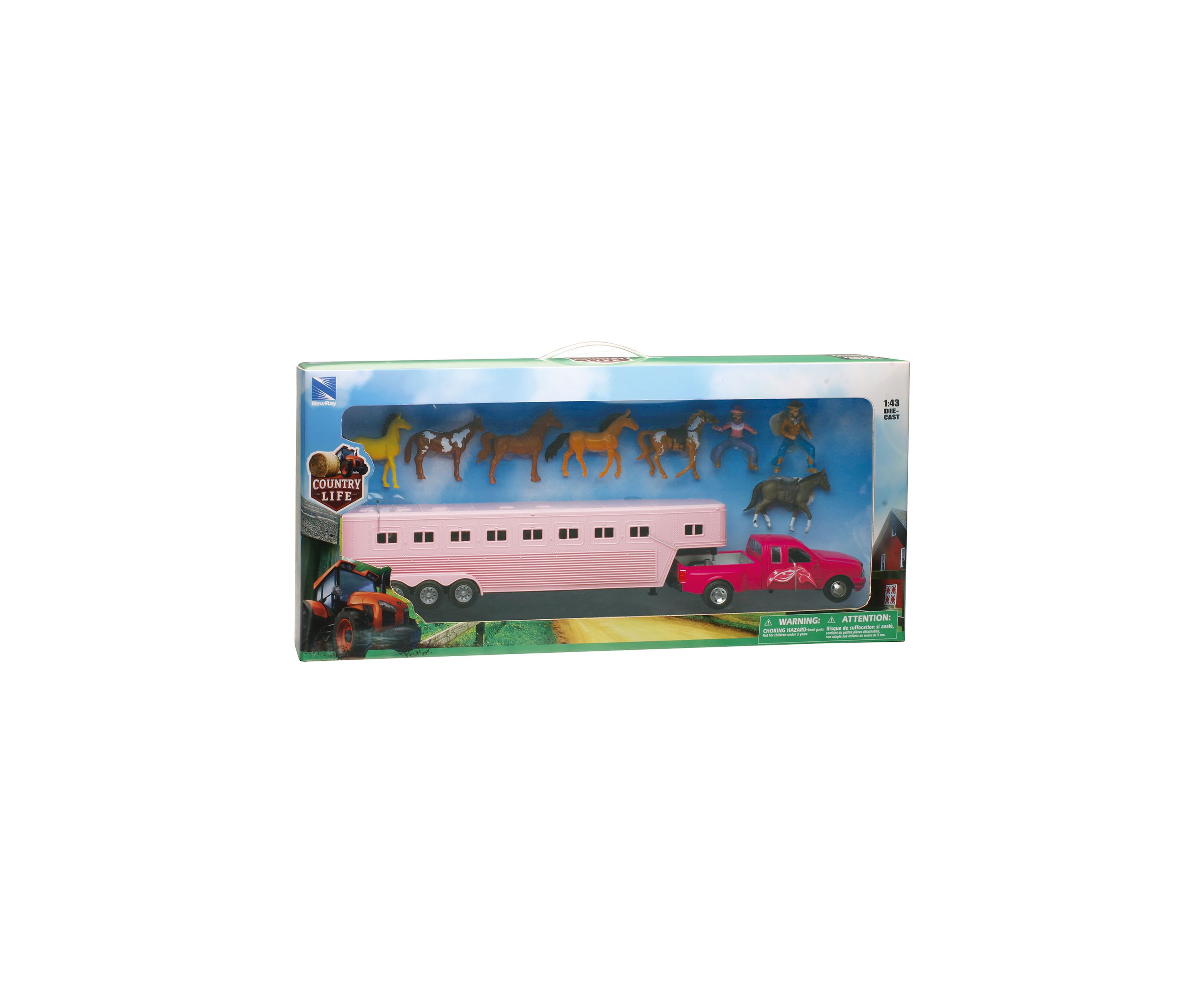Die-Cast 1:32 Pink Pick-Up with Fifth Wheel