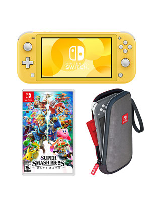 Nintendo Switch Lite Bundle with Super Smash and Traveler Case