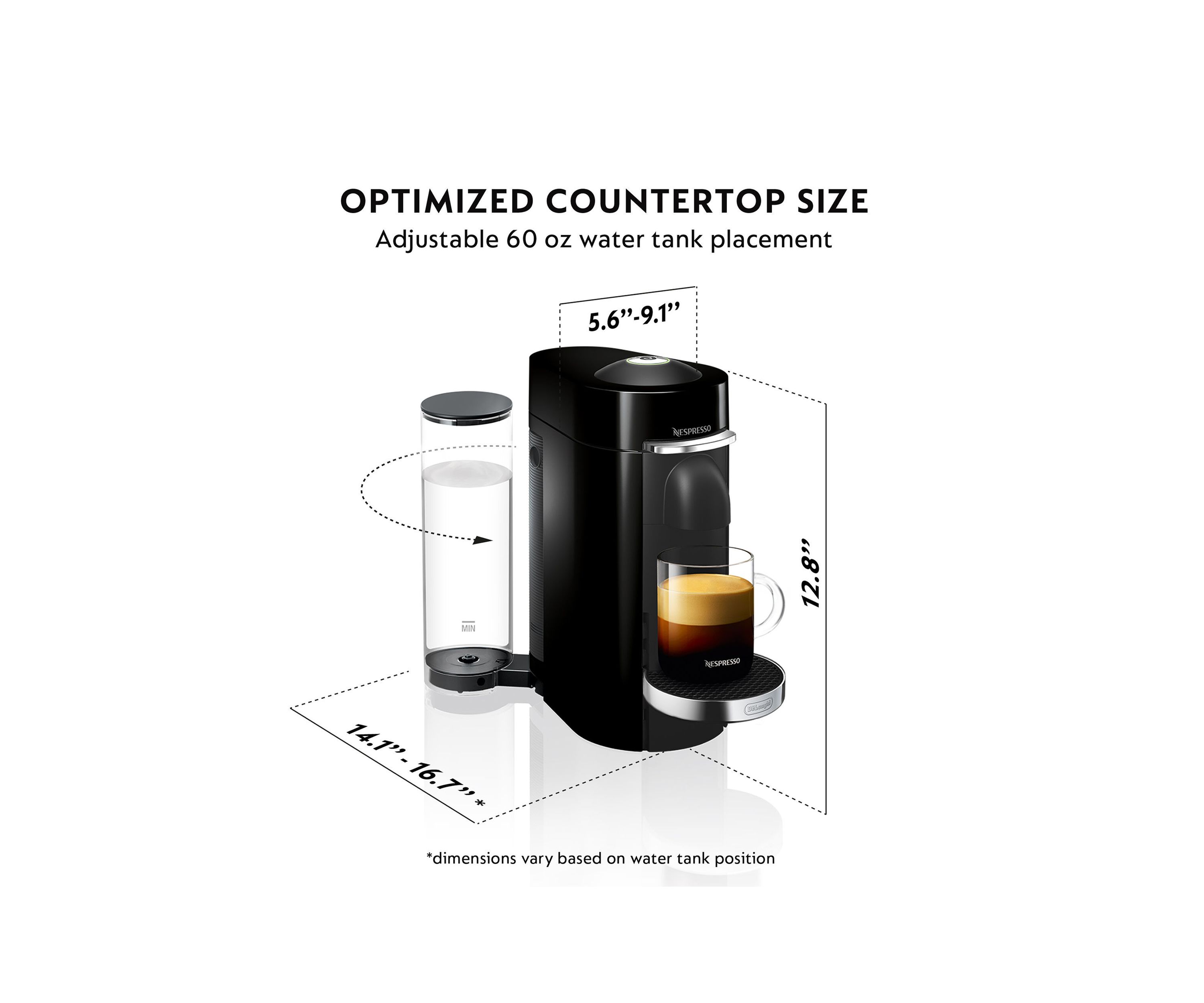VertuoPlus Deluxe Coffee and Espresso Machine and Aeroccino Milk Frother