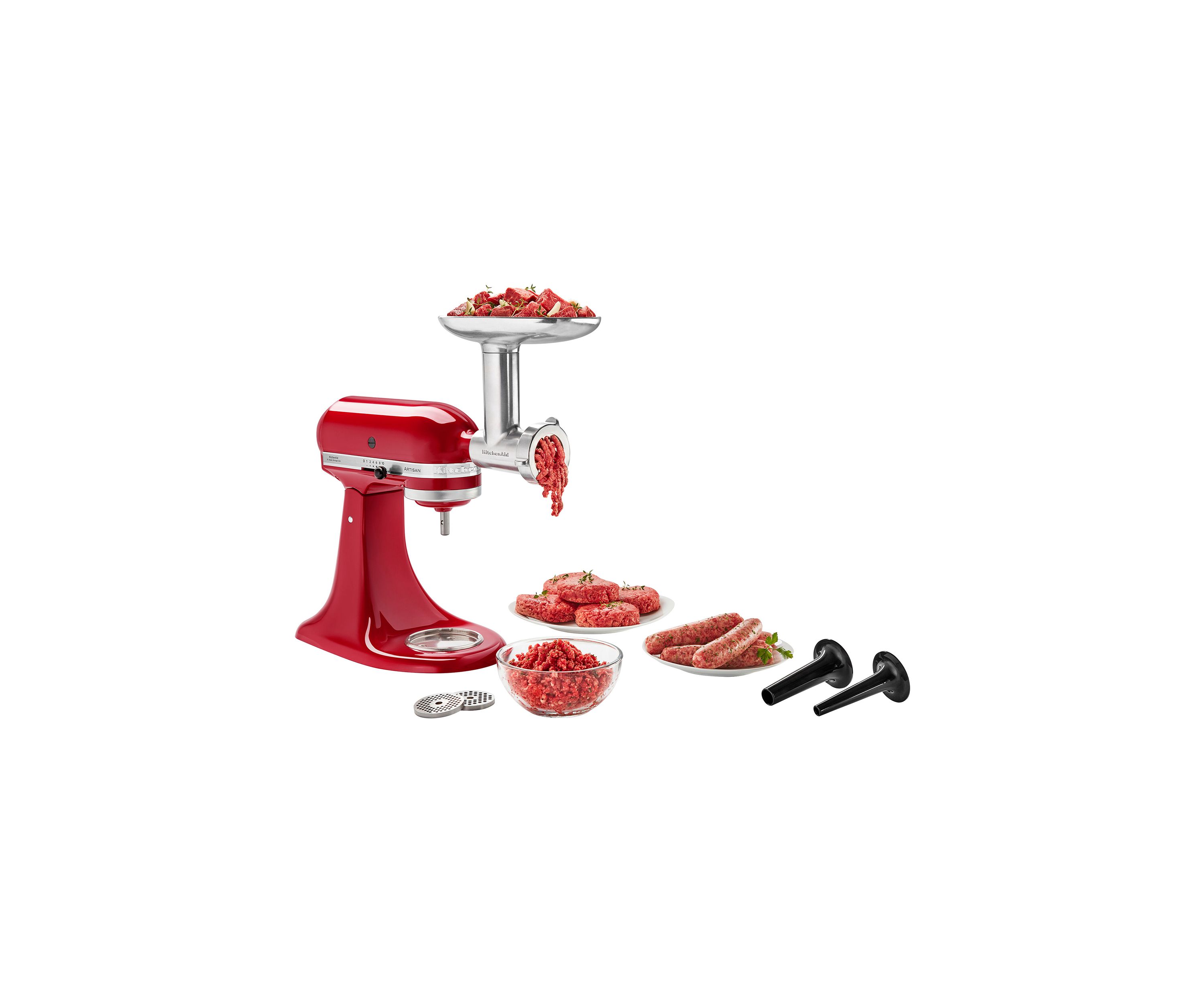 Metal Food Grinder Attachment & Sausage Maker Kit for KitchenAid® Stand Mixers