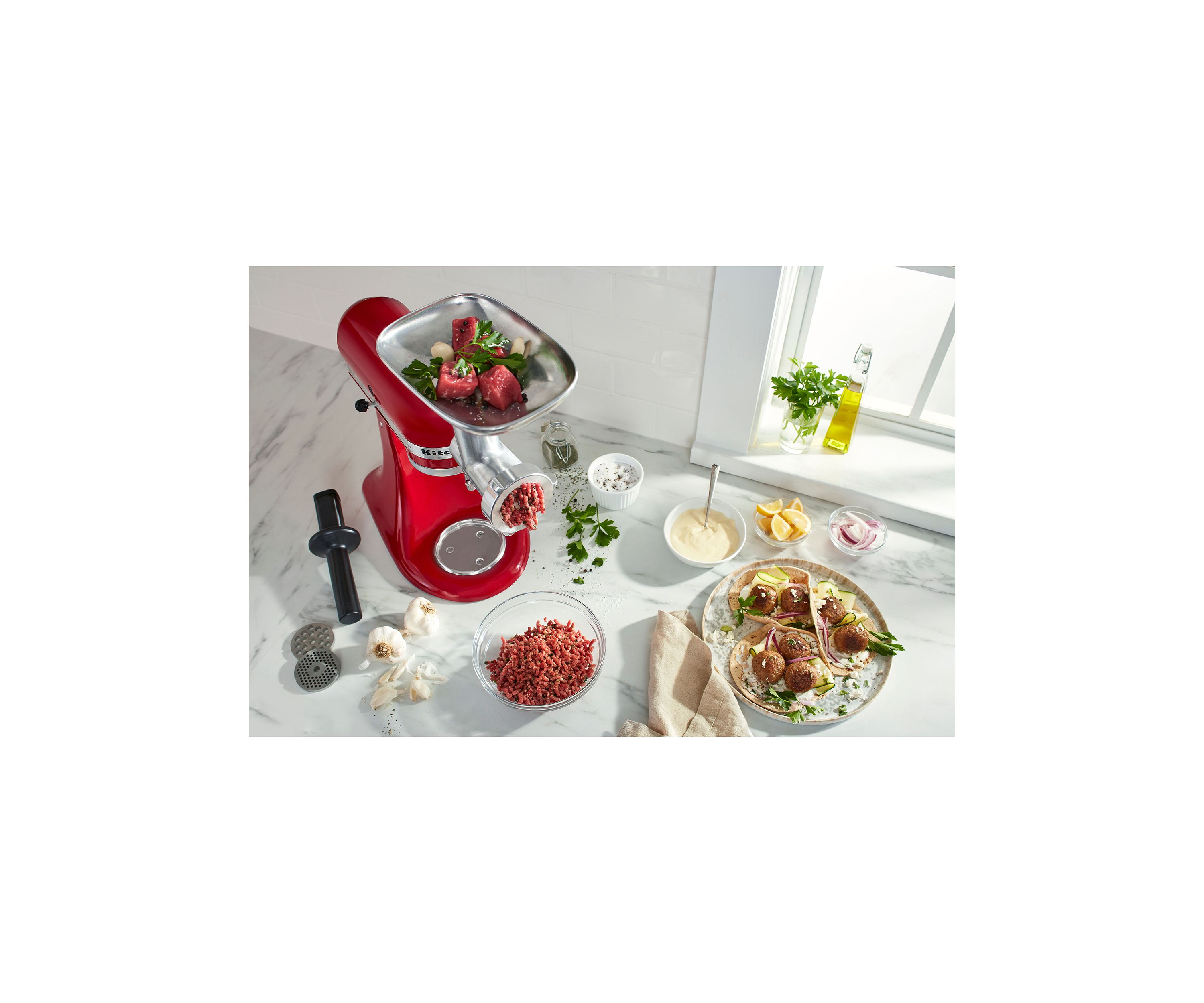 Metal Food Grinder Attachment & Sausage Maker Kit for KitchenAid® Stand Mixers