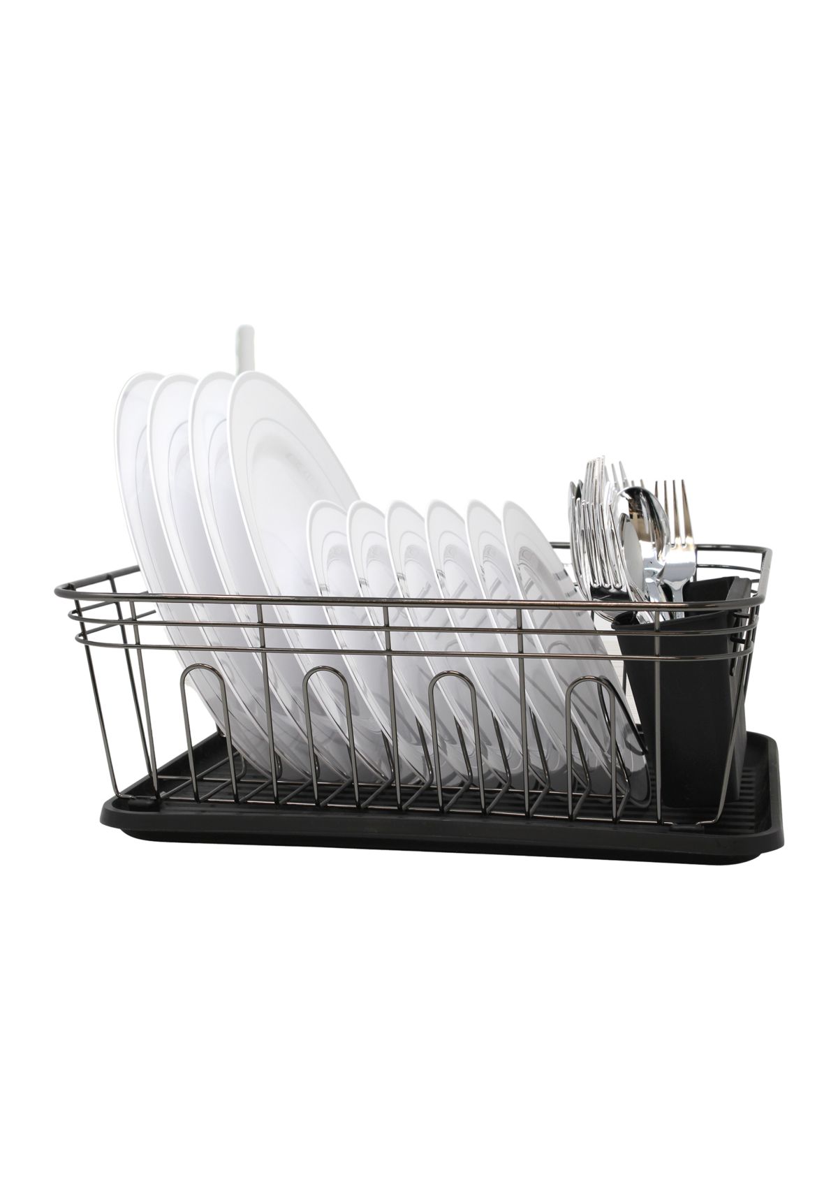 Black Powder Coated Metal Wire Dish Rack 
