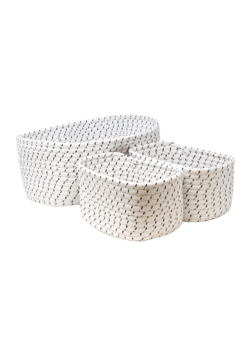  Set of 3 Small Cotton Rope Baskets