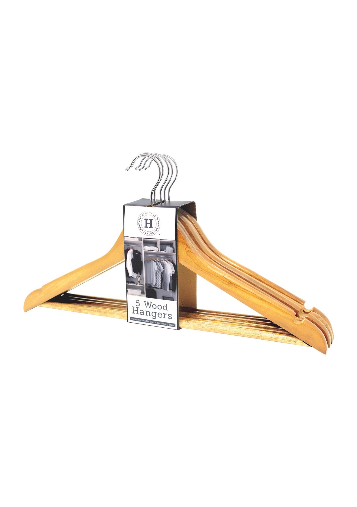 5 Pack Wood Hangers