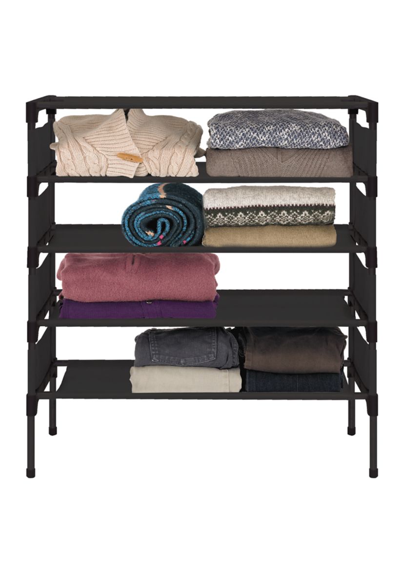 4 TIER SHOE RACK BLACK:No Size:BLACK
