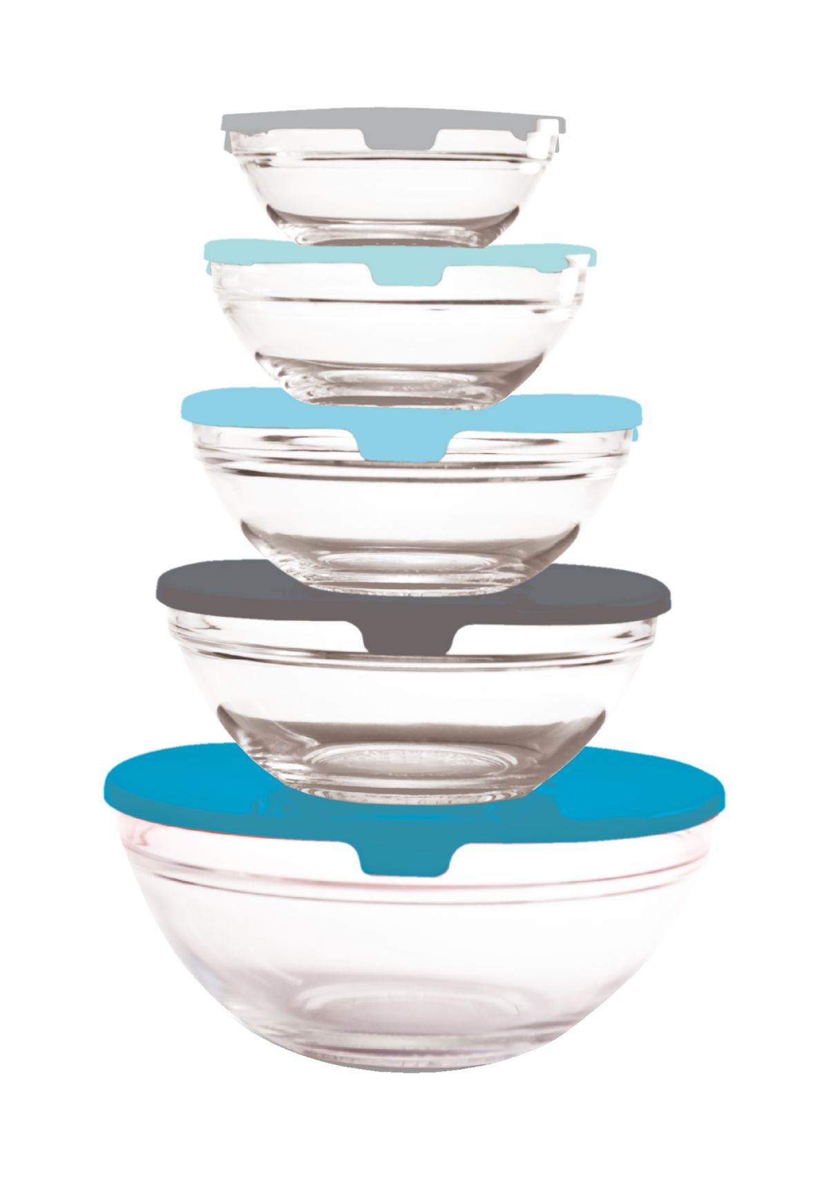 Set of 5 Glass Storage Bowls