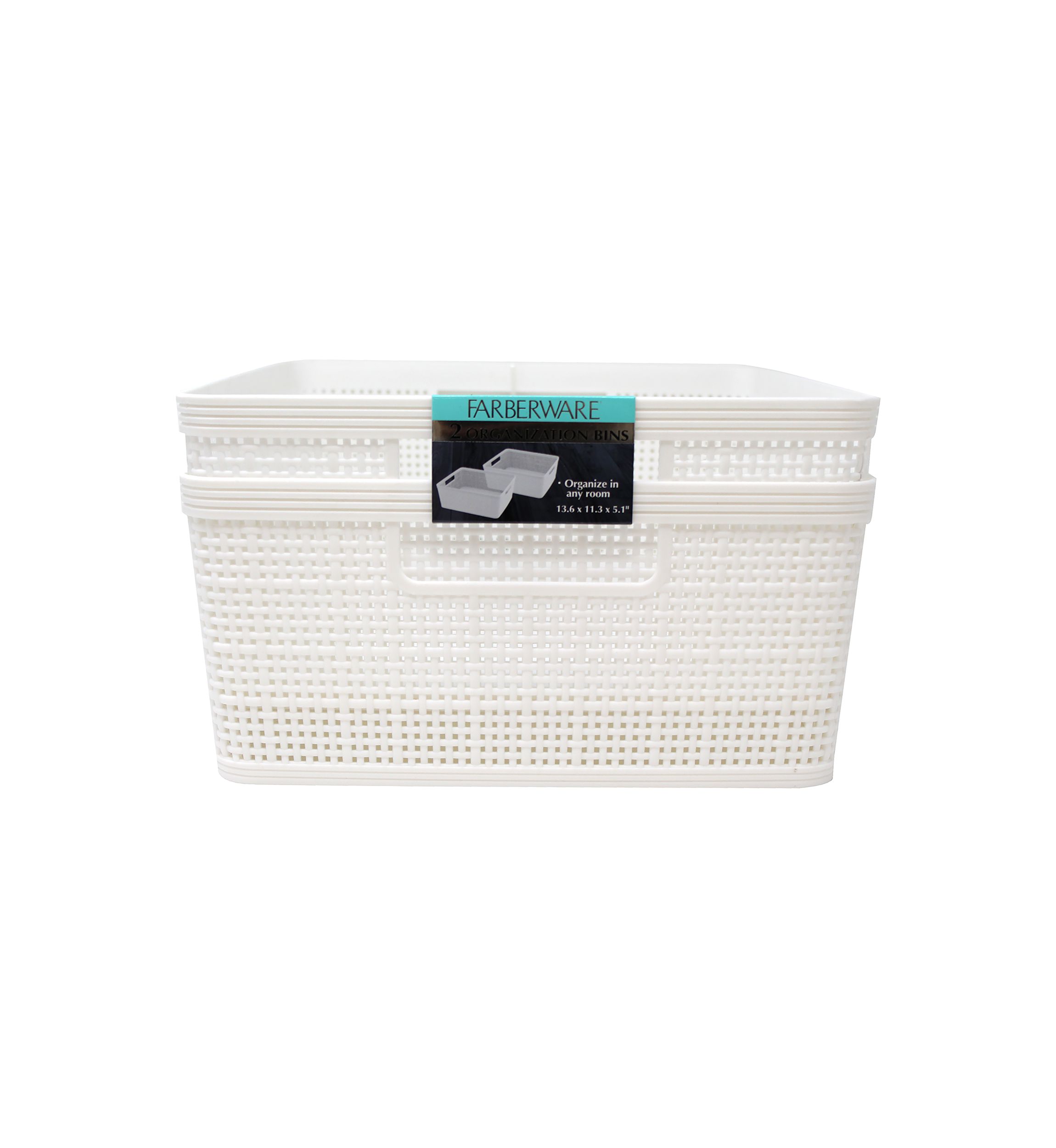 Set of 2 Shallow Large Baskets