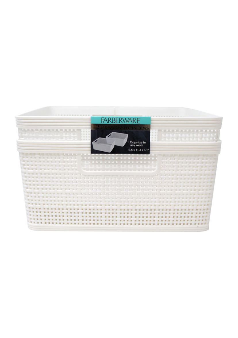 Set of 2 Shallow Large Baskets