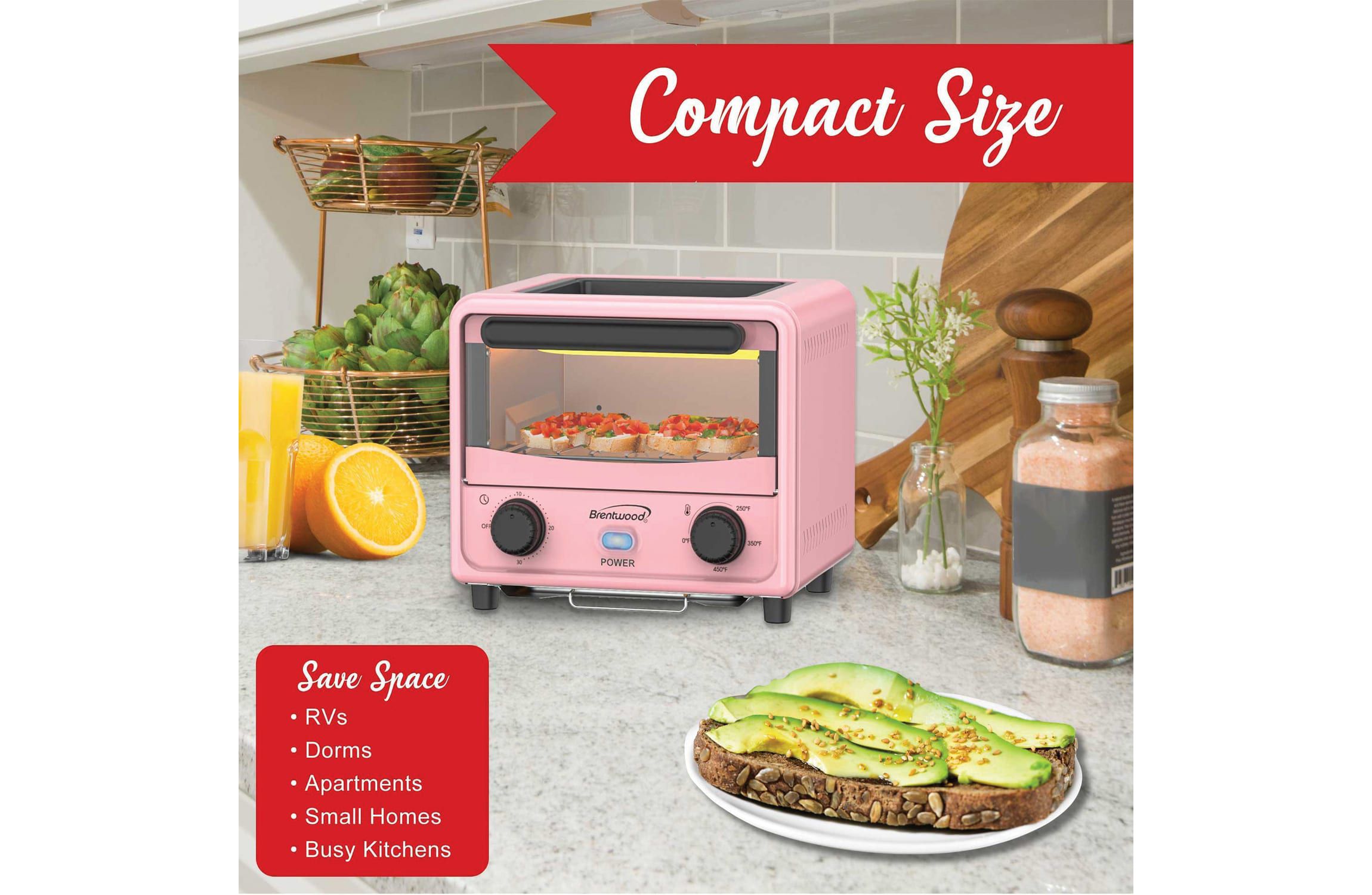500-Watt Stainless Steel Mini Toaster Oven