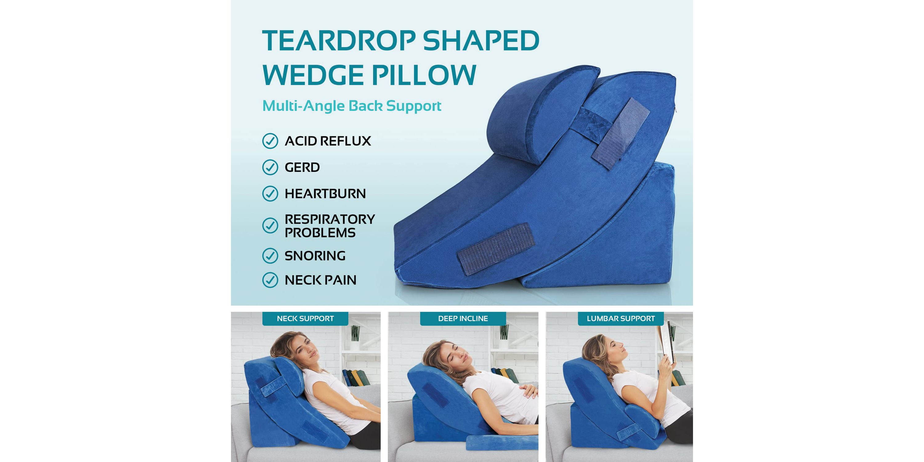 4-Piece Orthopedic Bed Wedge Pillows Set