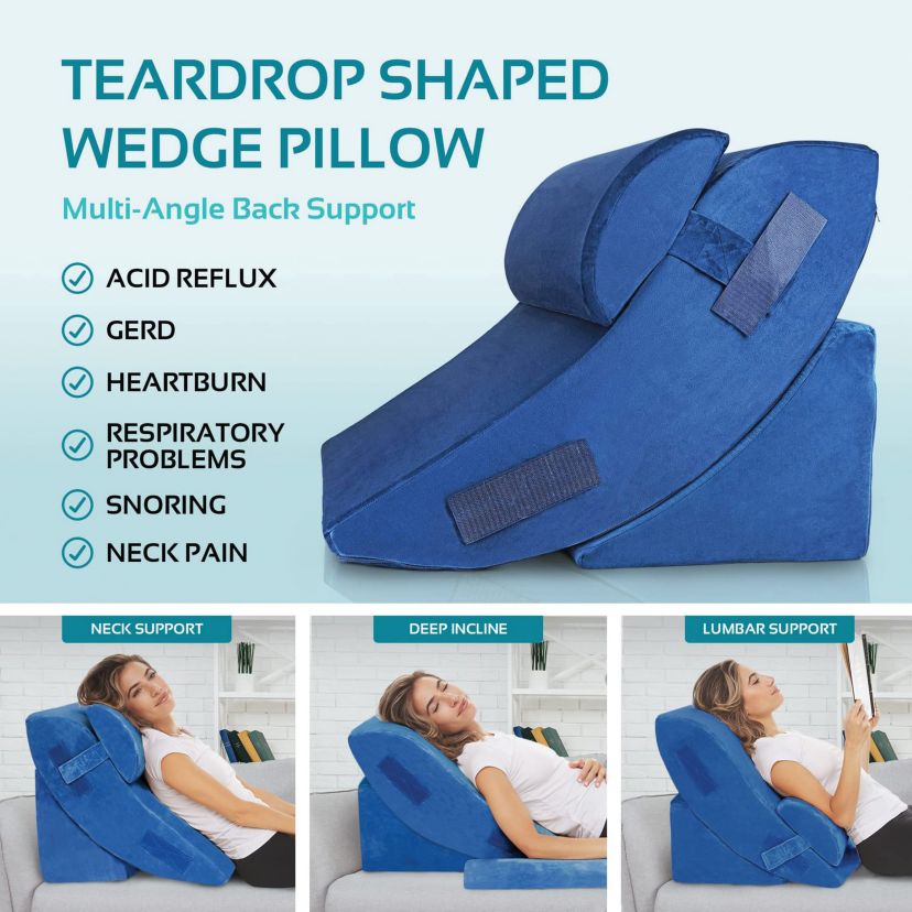 4-Piece Orthopedic Bed Wedge Pillows Set