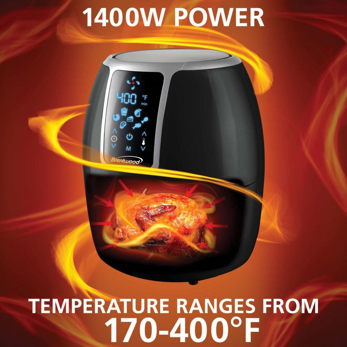 4-Qt. 1,400-Watt Electric Digital Air Fryer