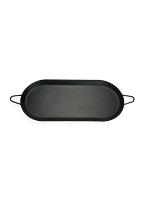 Brentwood Carbon Steel Nonstick Comal Griddle (18 Inch x 8.5 Inch, Double Burner), Black
