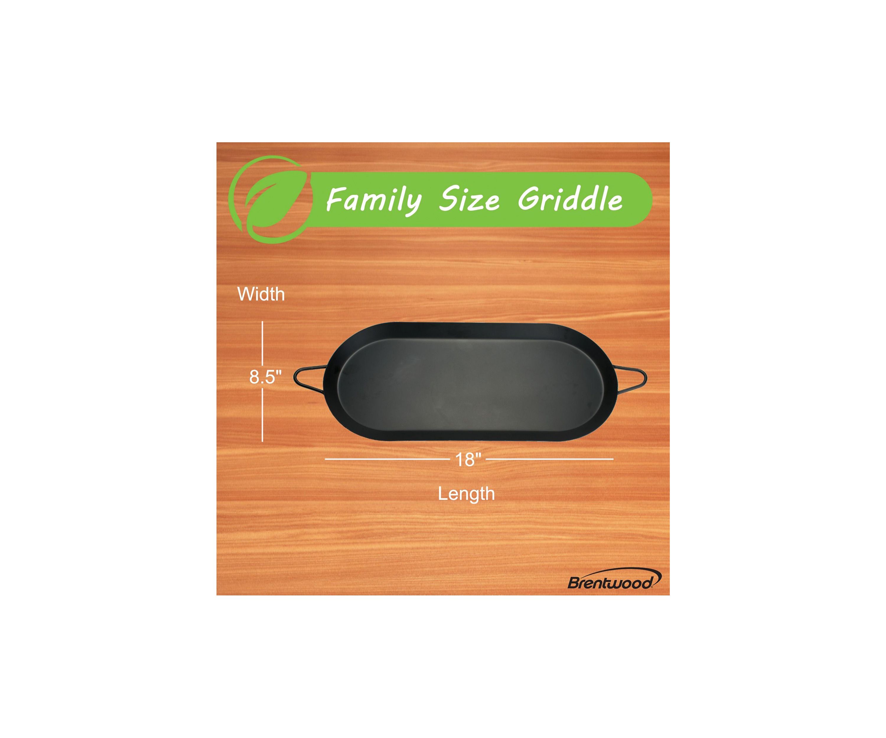 Carbon Steel Nonstick Comal Griddle (18 Inch x 8.5 Inch, Double Burner)