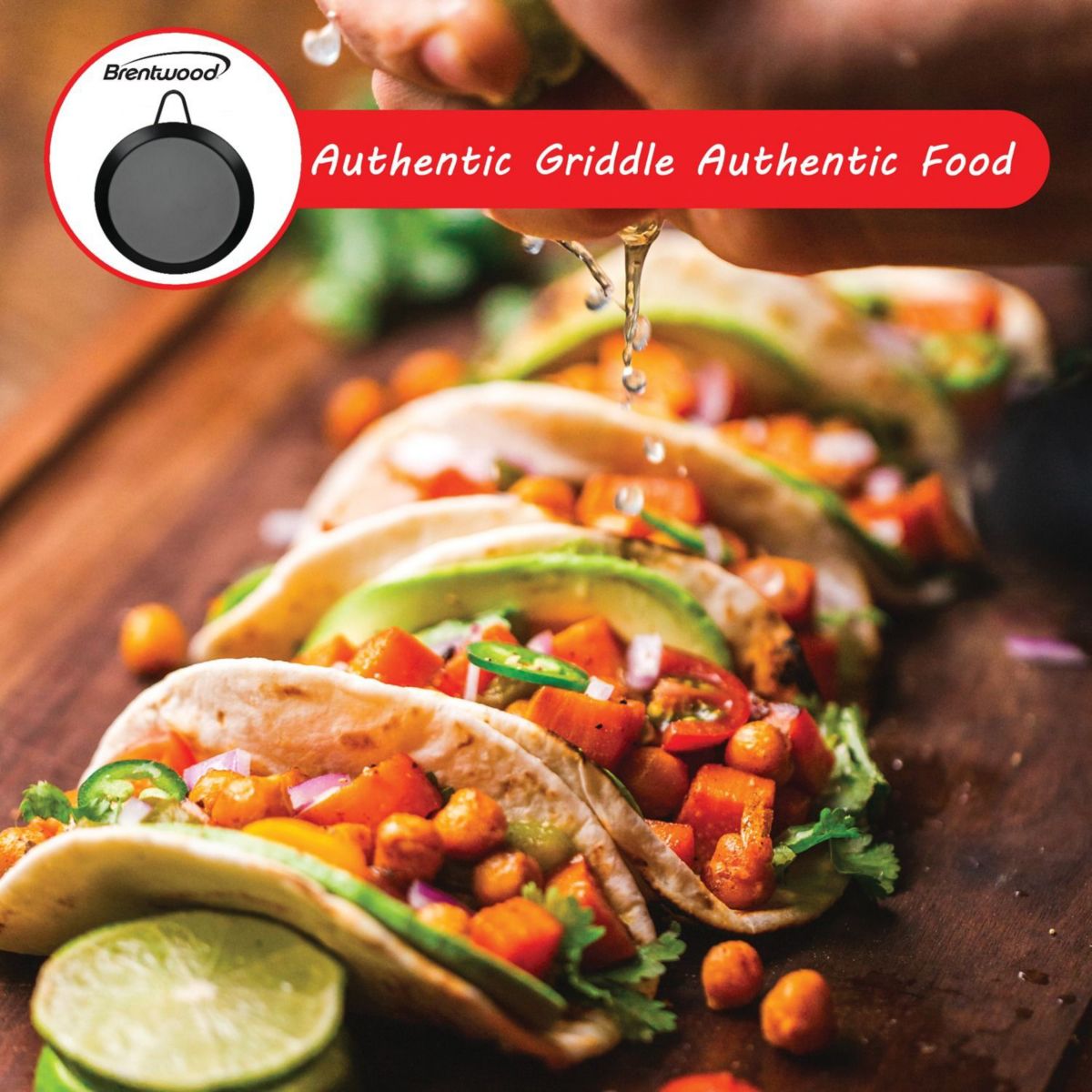 Carbon Steel Nonstick Comal Griddle (9.5 Inch, Single Burner)