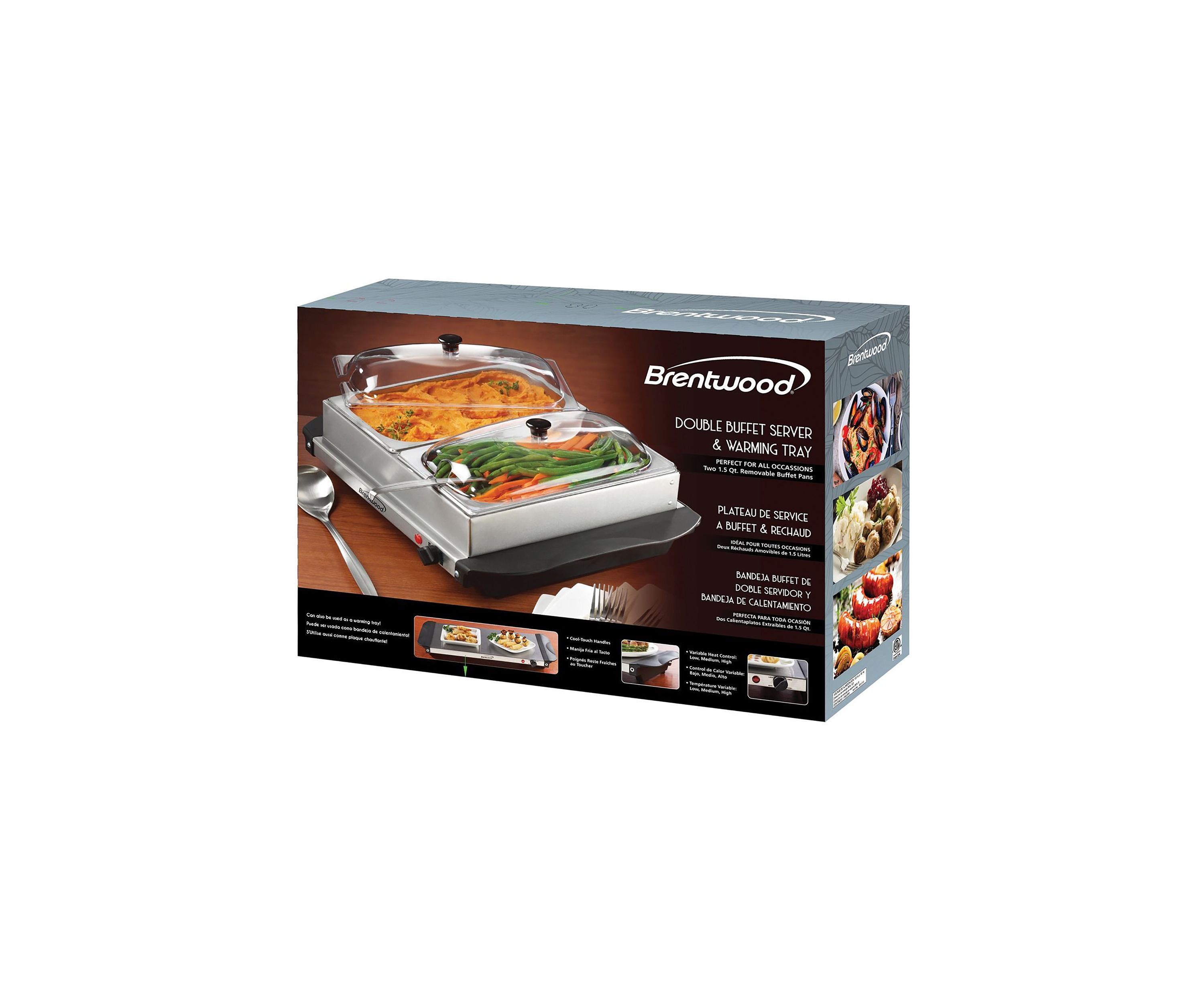 3-Quart 2-Pan Buffet Server and Warming Tray