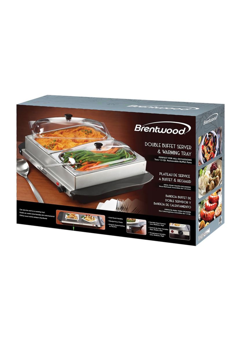 3-Quart 2-Pan Buffet Server and Warming Tray
