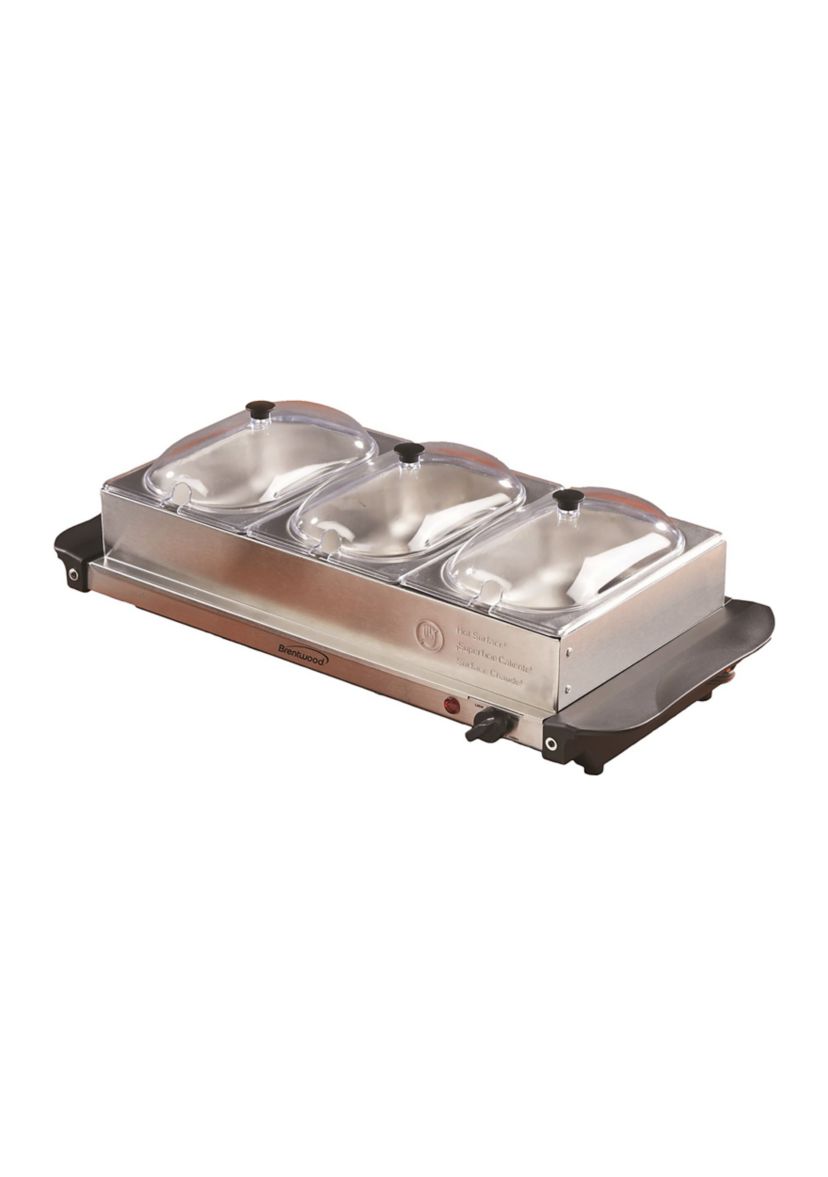4.5-Quart 3-Pan Buffet Server & Warming Tray