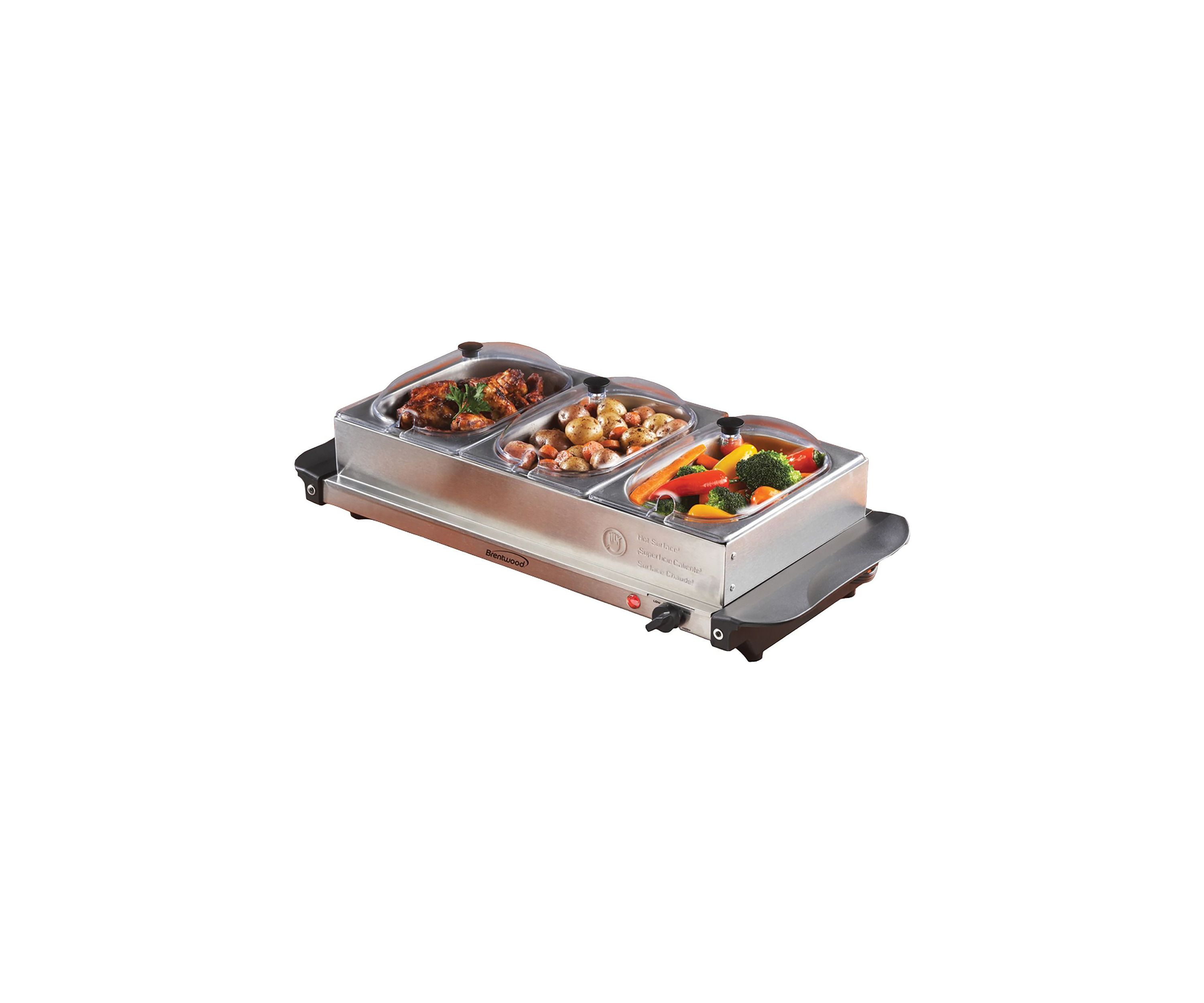 4.5-Quart 3-Pan Buffet Server & Warming Tray