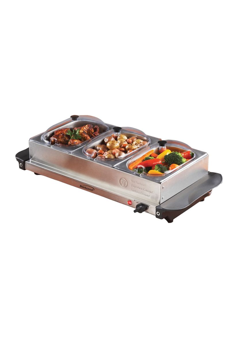 4.5-Quart 3-Pan Buffet Server & Warming Tray