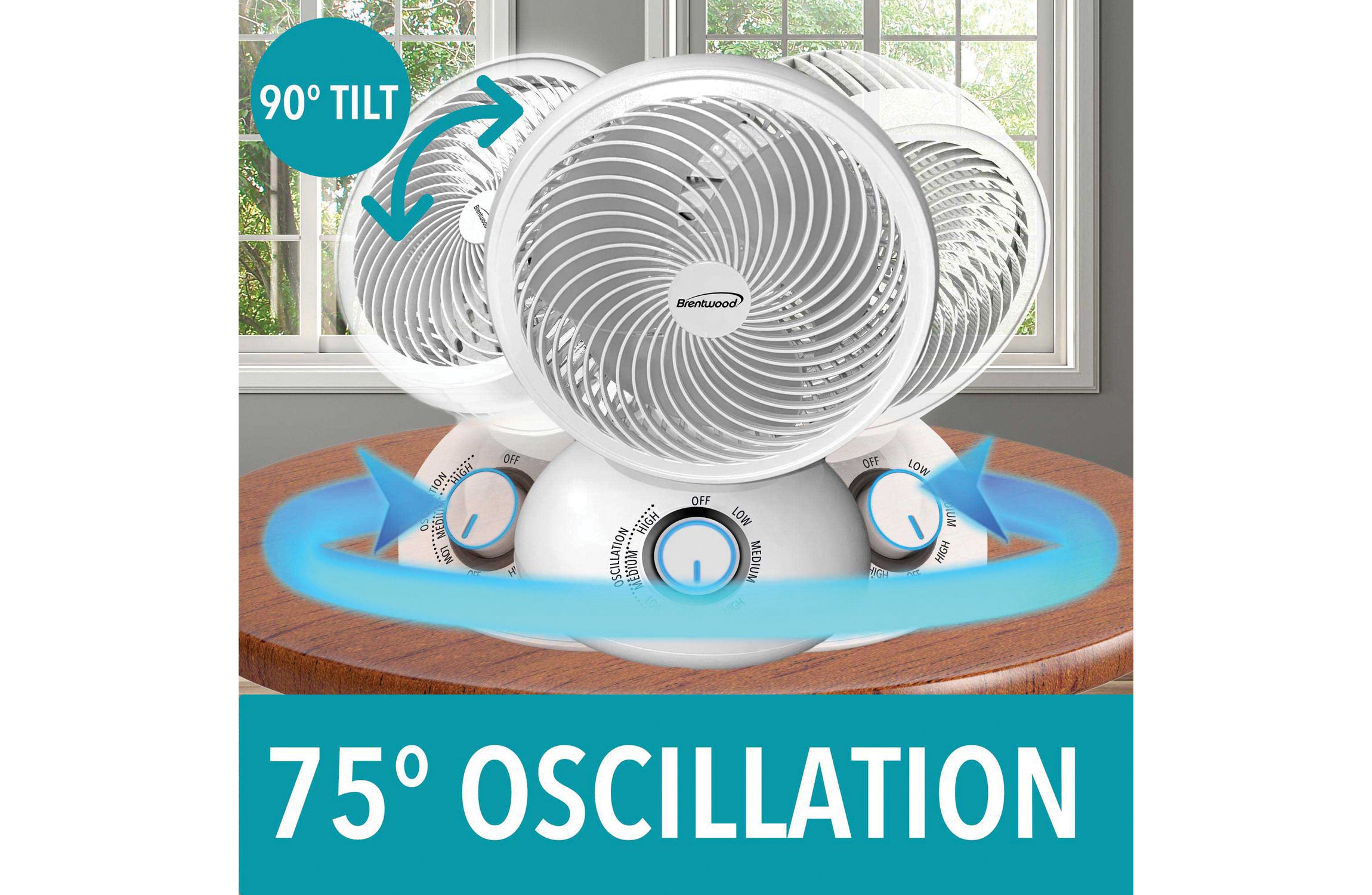 F-650MW 3-Speed 28-Watt 6-In. Oscillating Air Circulator Desktop Fan