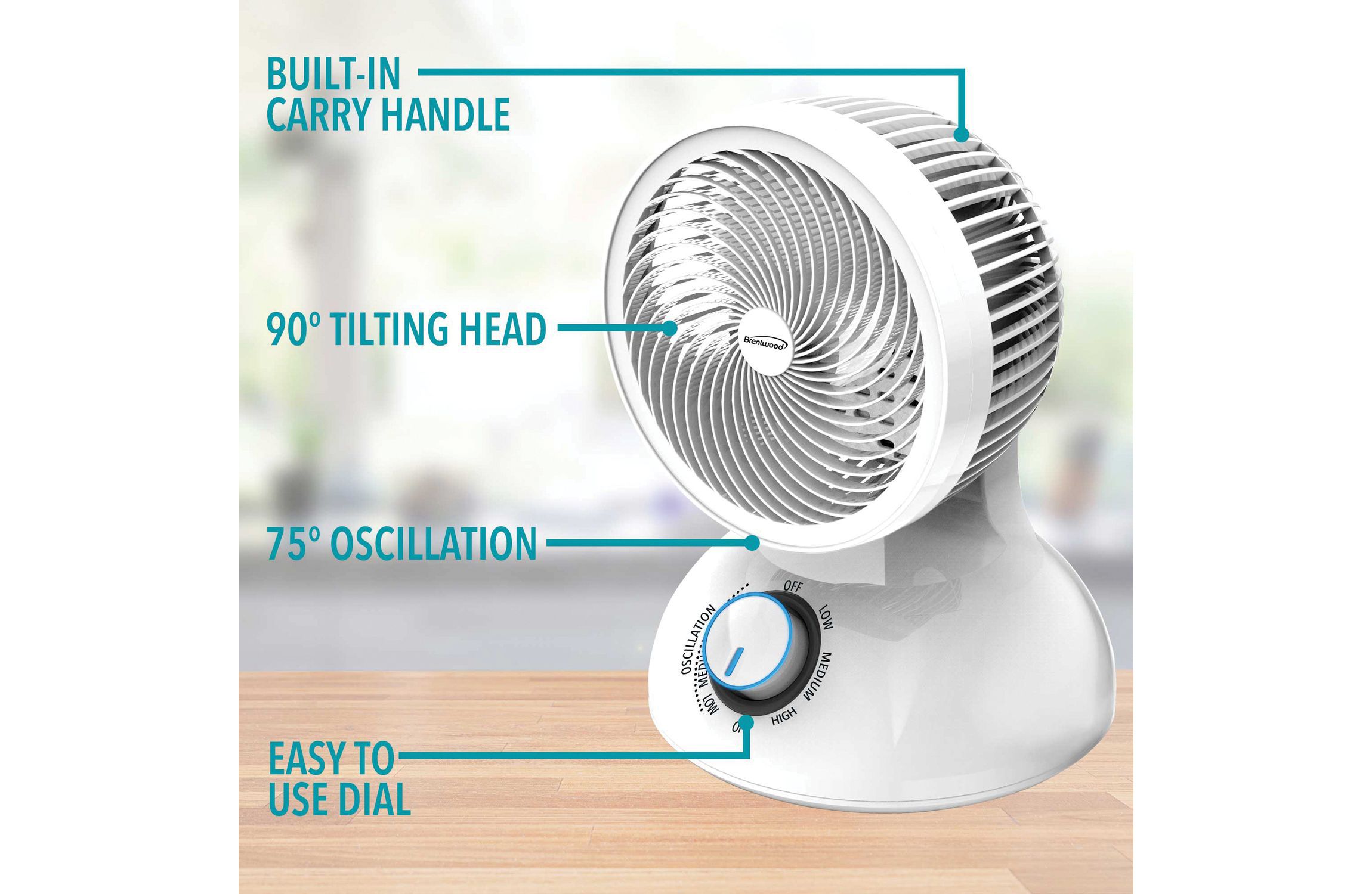 F-650MW 3-Speed 28-Watt 6-In. Oscillating Air Circulator Desktop Fan