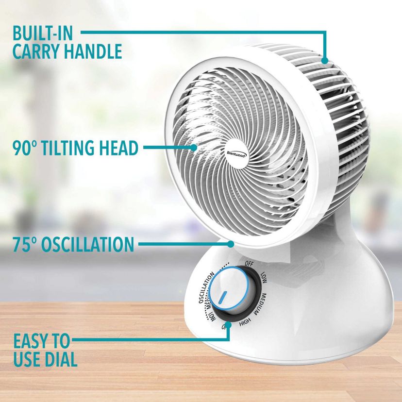 F-650MW 3-Speed 28-Watt 6-In. Oscillating Air Circulator Desktop Fan