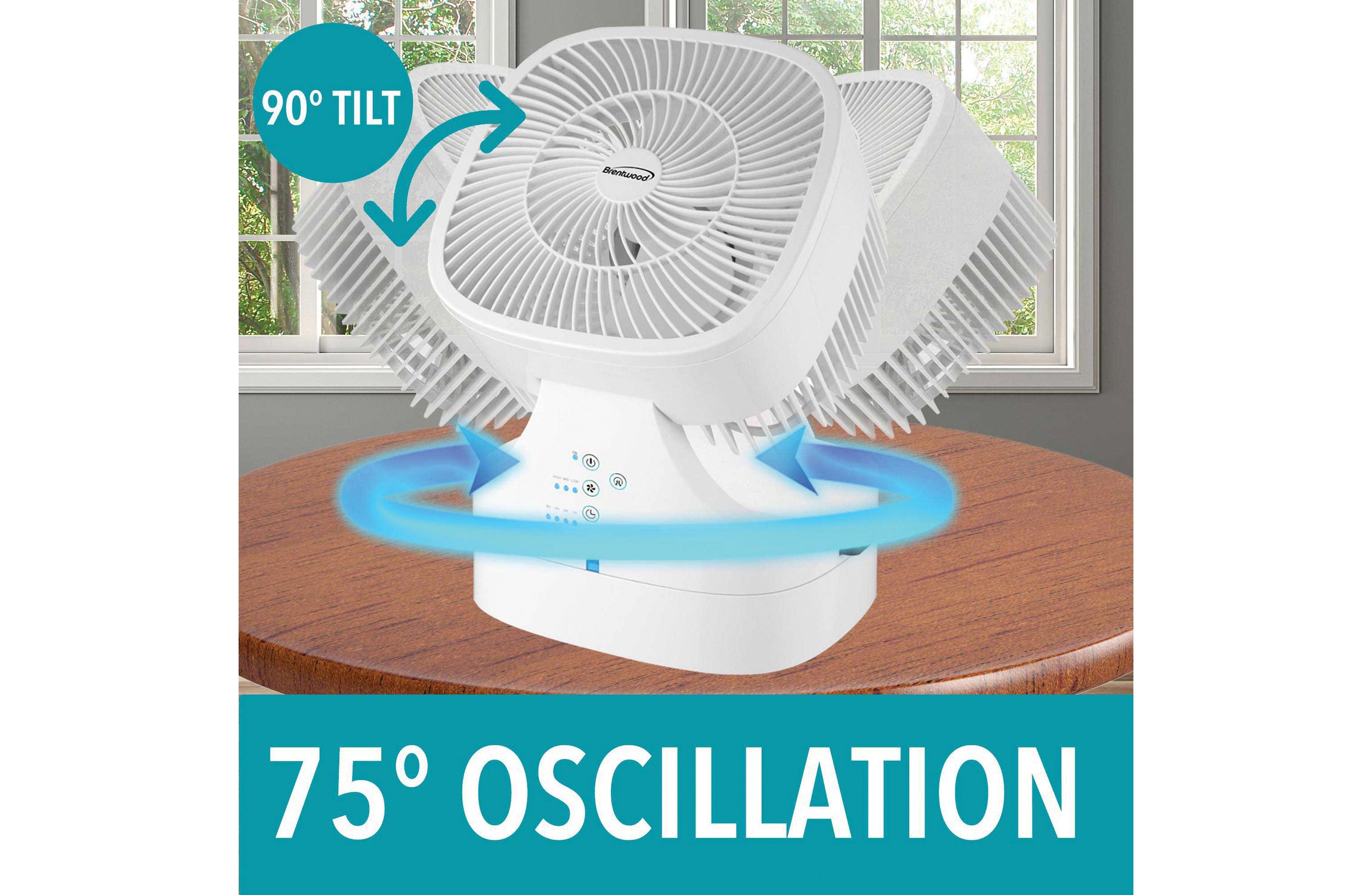 F-900RW 3-Speed 28-Watt 8-In. Oscillating Air Circulator Desktop Fan with Remote and Timer