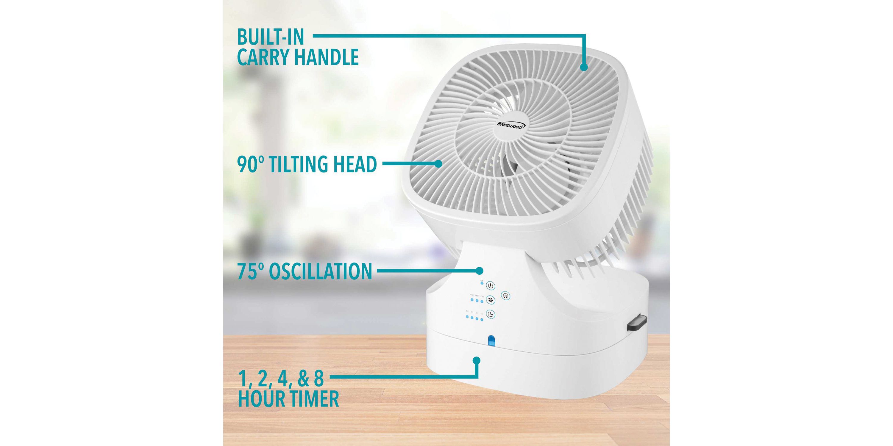 F-900RW 3-Speed 28-Watt 8-In. Oscillating Air Circulator Desktop Fan with Remote and Timer