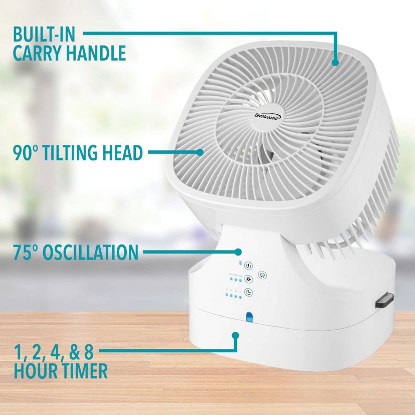 F-900RW 3-Speed 28-Watt 8-In. Oscillating Air Circulator Desktop Fan with Remote and Timer