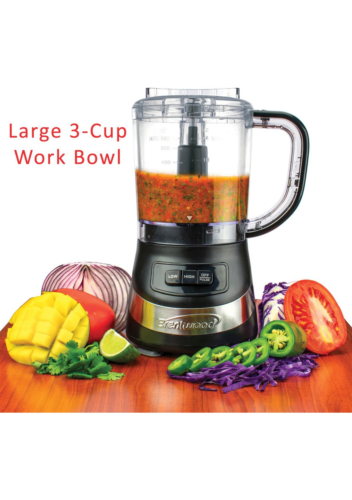  3-Cup Food Processor (Black) 