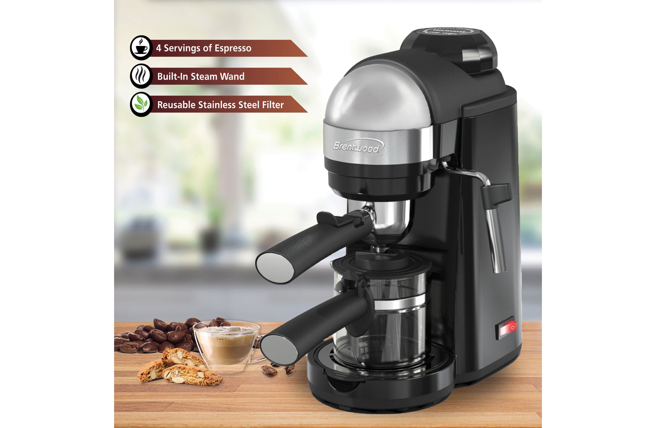 20-Ounce 800-Watt Espresso and Cappuccino Maker