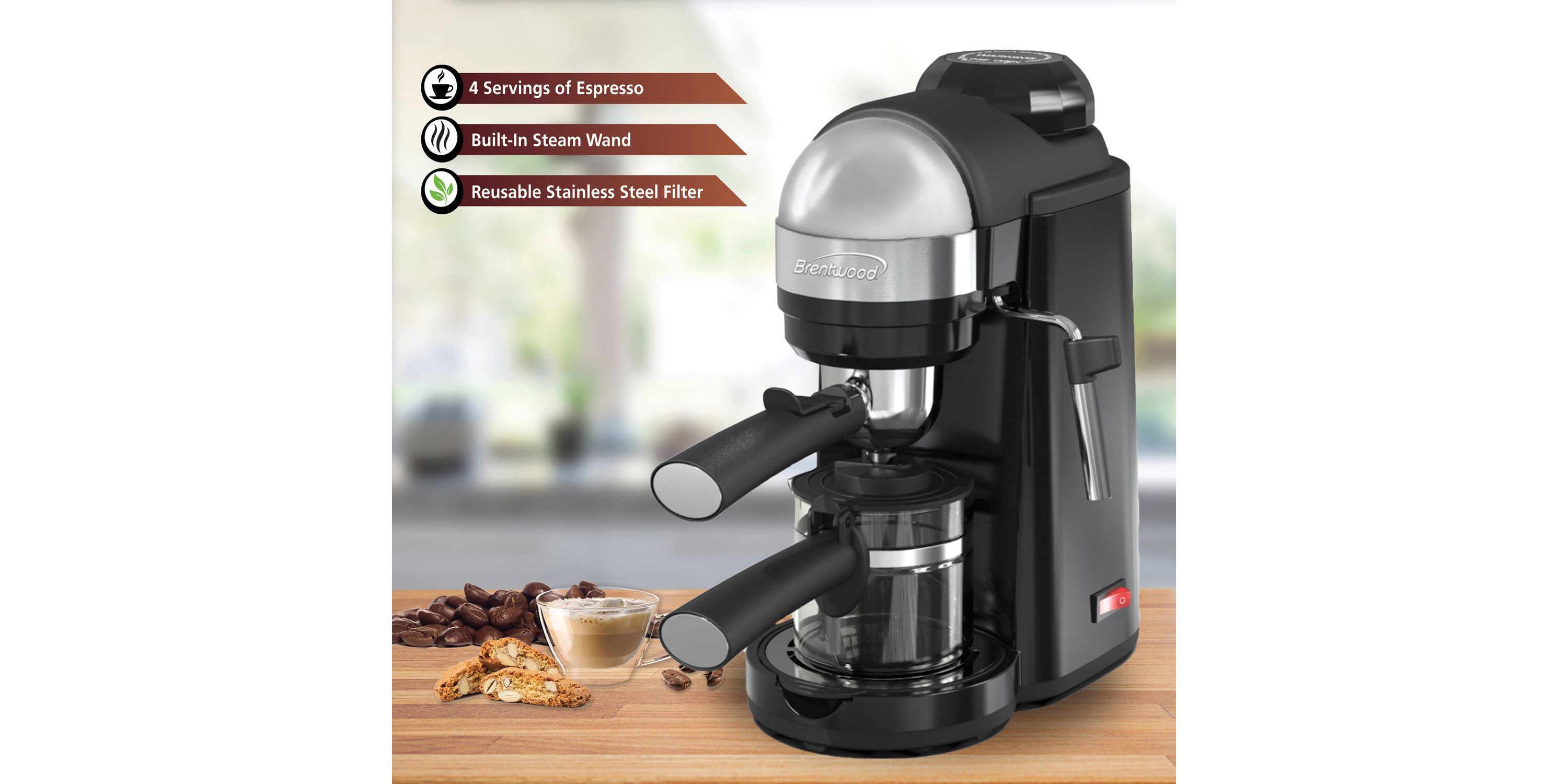 20-Ounce 800-Watt Espresso and Cappuccino Maker