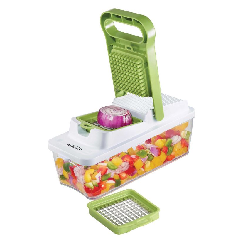 Food Chopper and Vegetable Dicer with 6.75-Cup Storage Container and Stainless Steel Blades