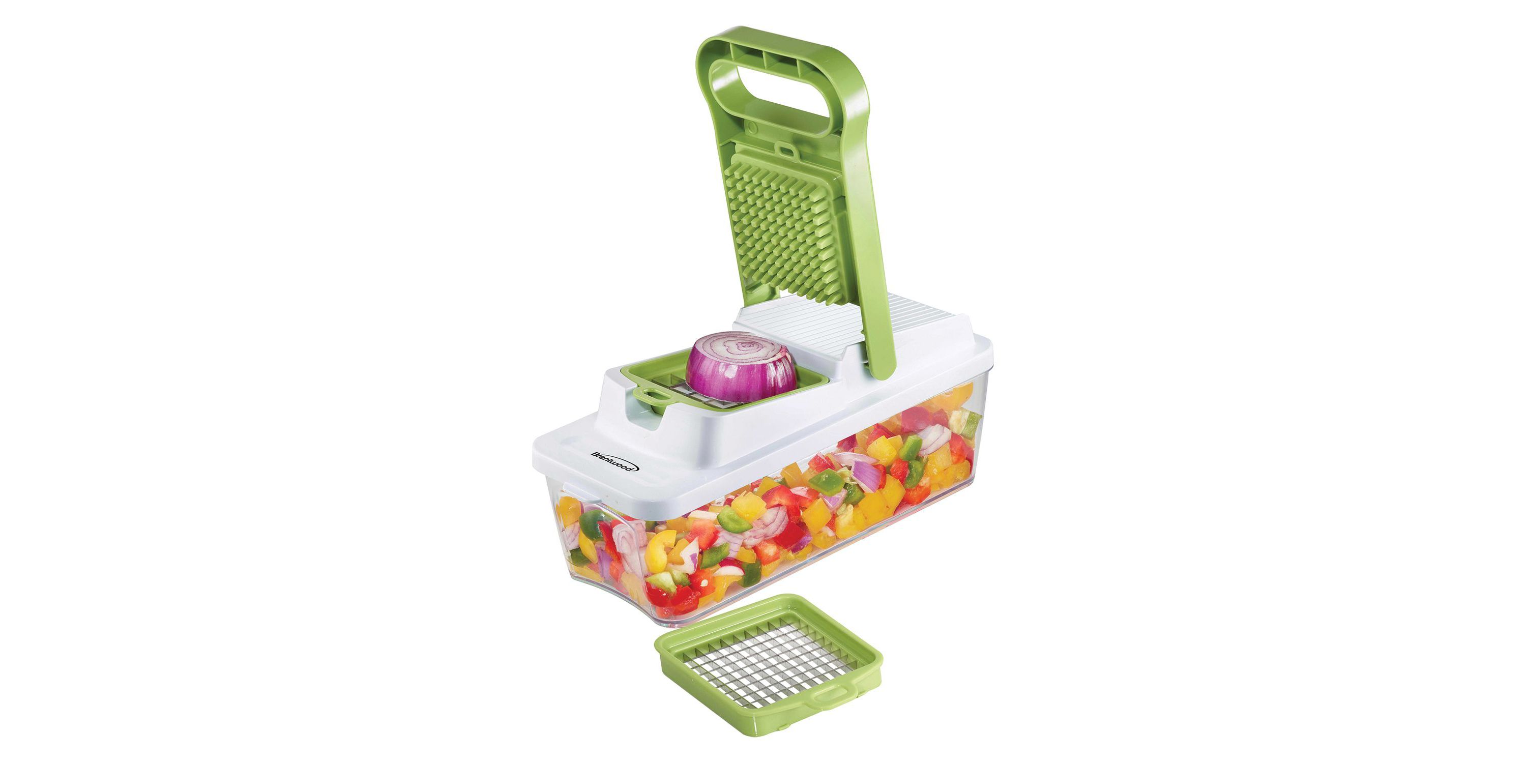 Food Chopper and Vegetable Dicer with 6.75-Cup Storage Container and Stainless Steel Blades