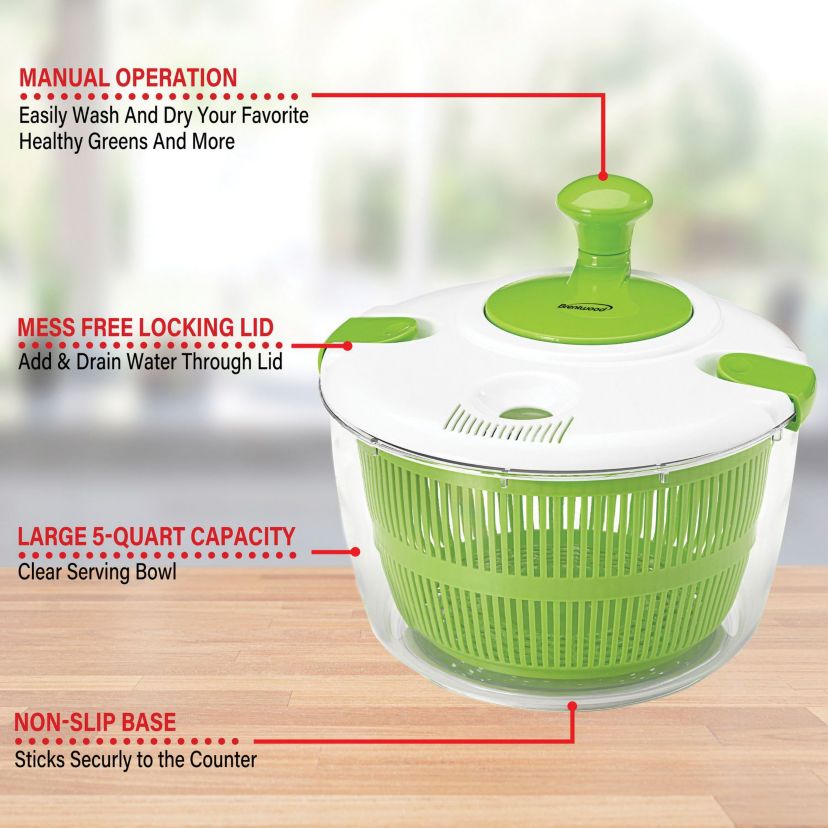 Salad Spinner with 5-Qt. Serving Bowl