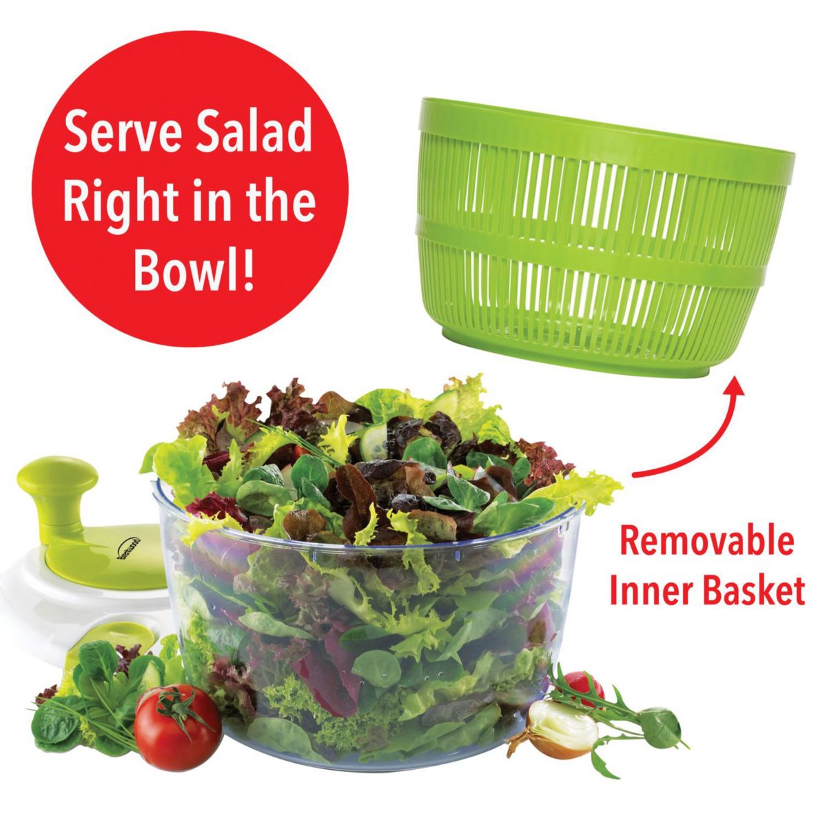 Salad Spinner with 5-Qt. Serving Bowl