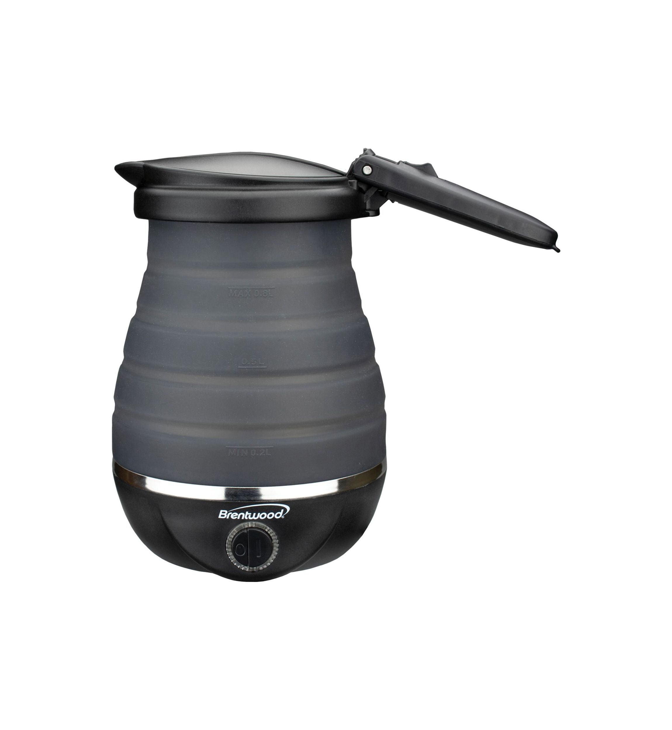 .85-Quart Dual-Voltage Collapsible Travel Kettle (Black)