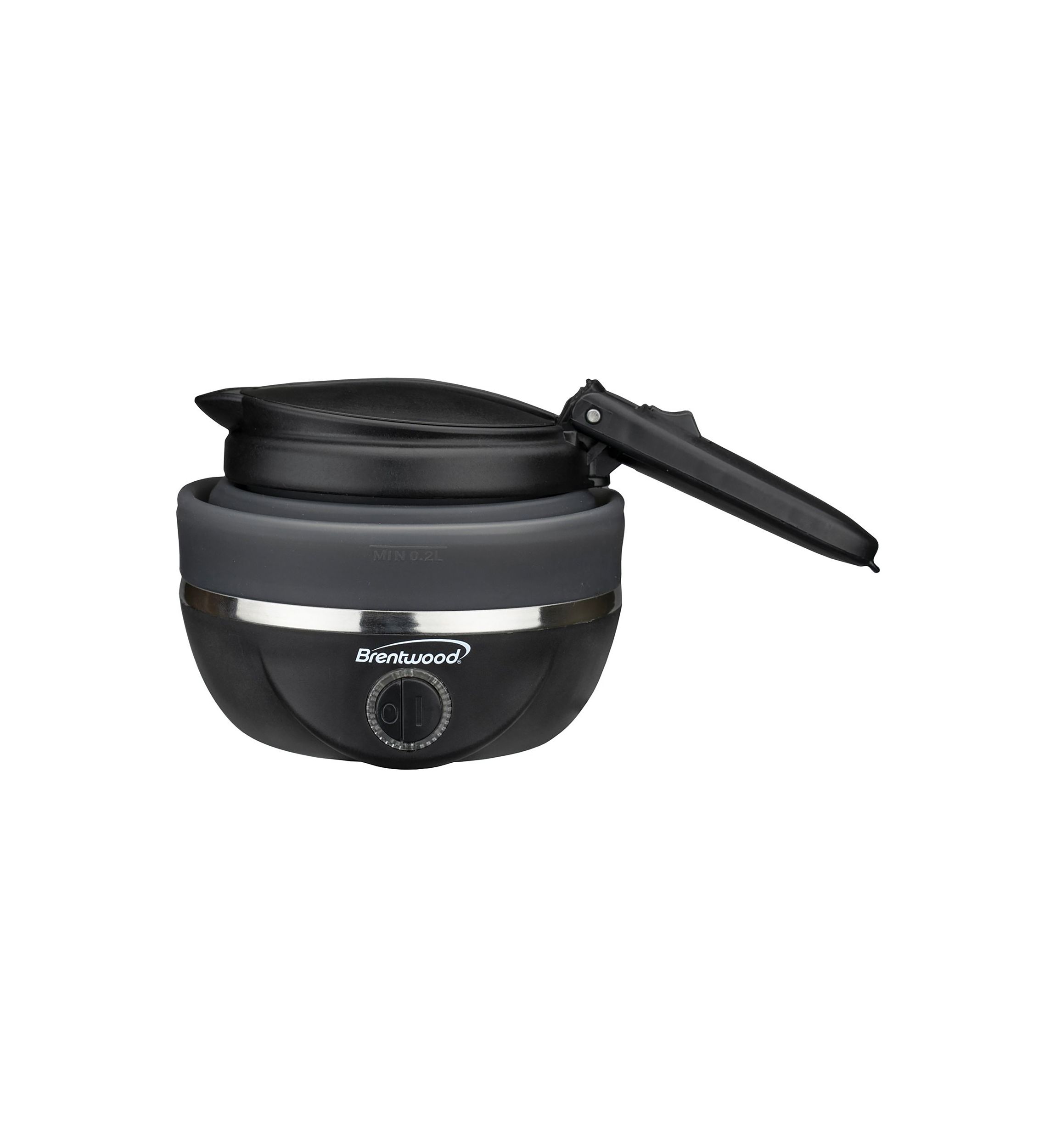 .85-Quart Dual-Voltage Collapsible Travel Kettle (Black)